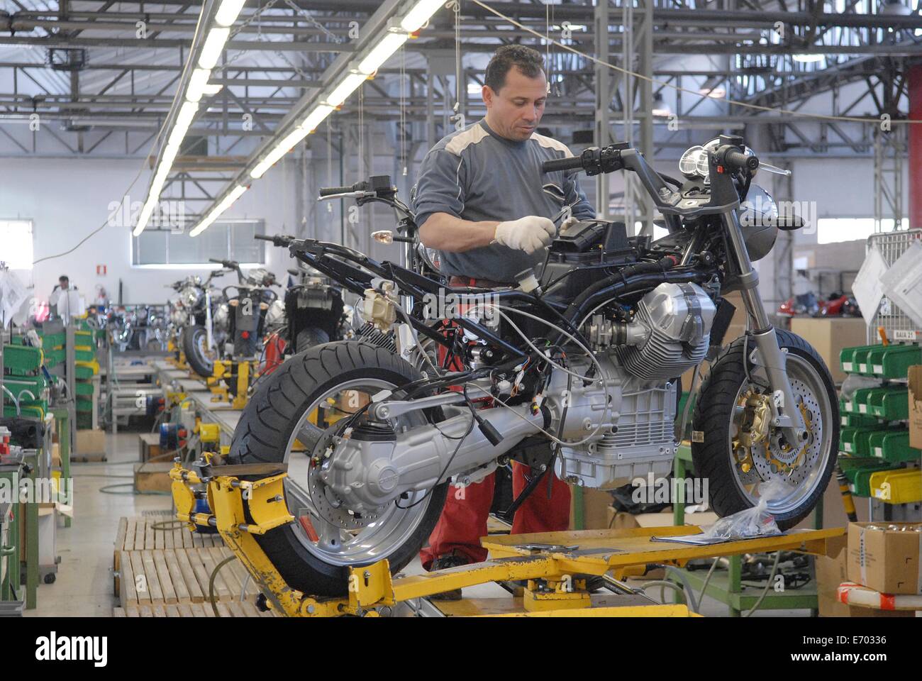 Motoguzzi moto factory a Mandello Lario (Italia) Foto Stock