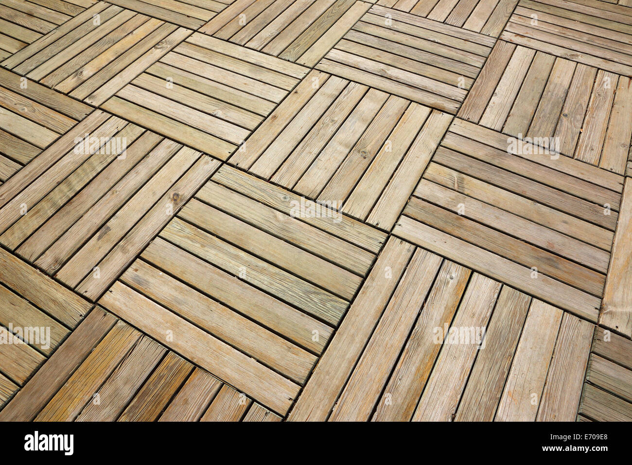 Il pavimento è realizzato da tavole di legno Foto Stock