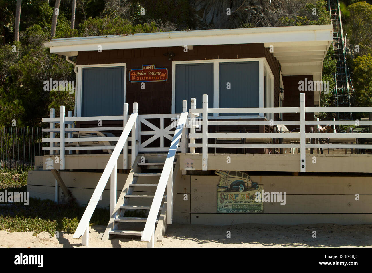 La casa sulla spiaggia una volta di proprietà dell'attore John Wayne dal1950's -1973 a mille passi spiaggia di Laguna Beach California Foto Stock