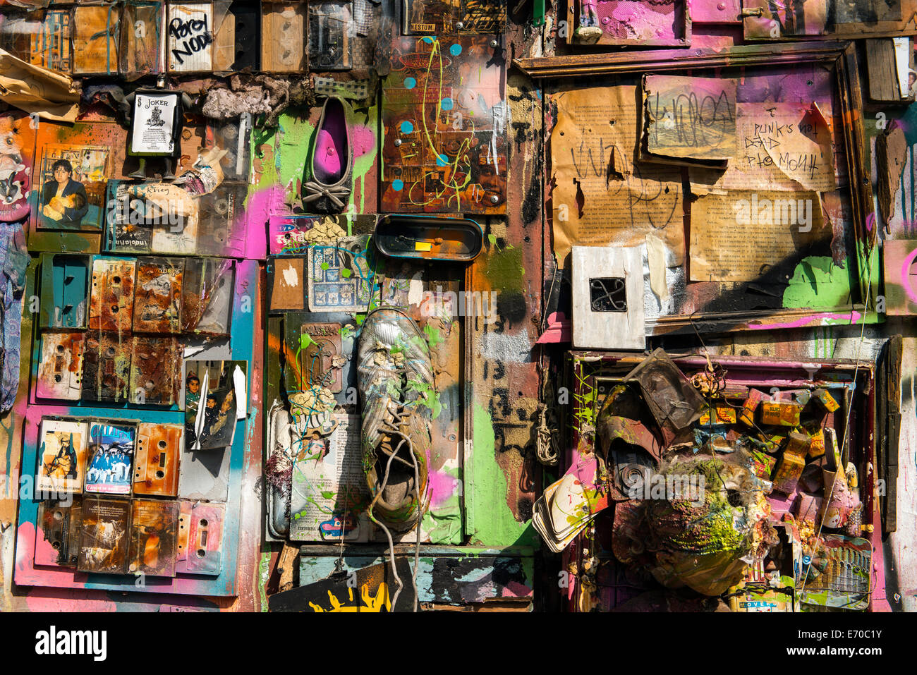 Arte di strada Lastarria quartiere di Santiago del Cile, Cile, Sud America Foto Stock