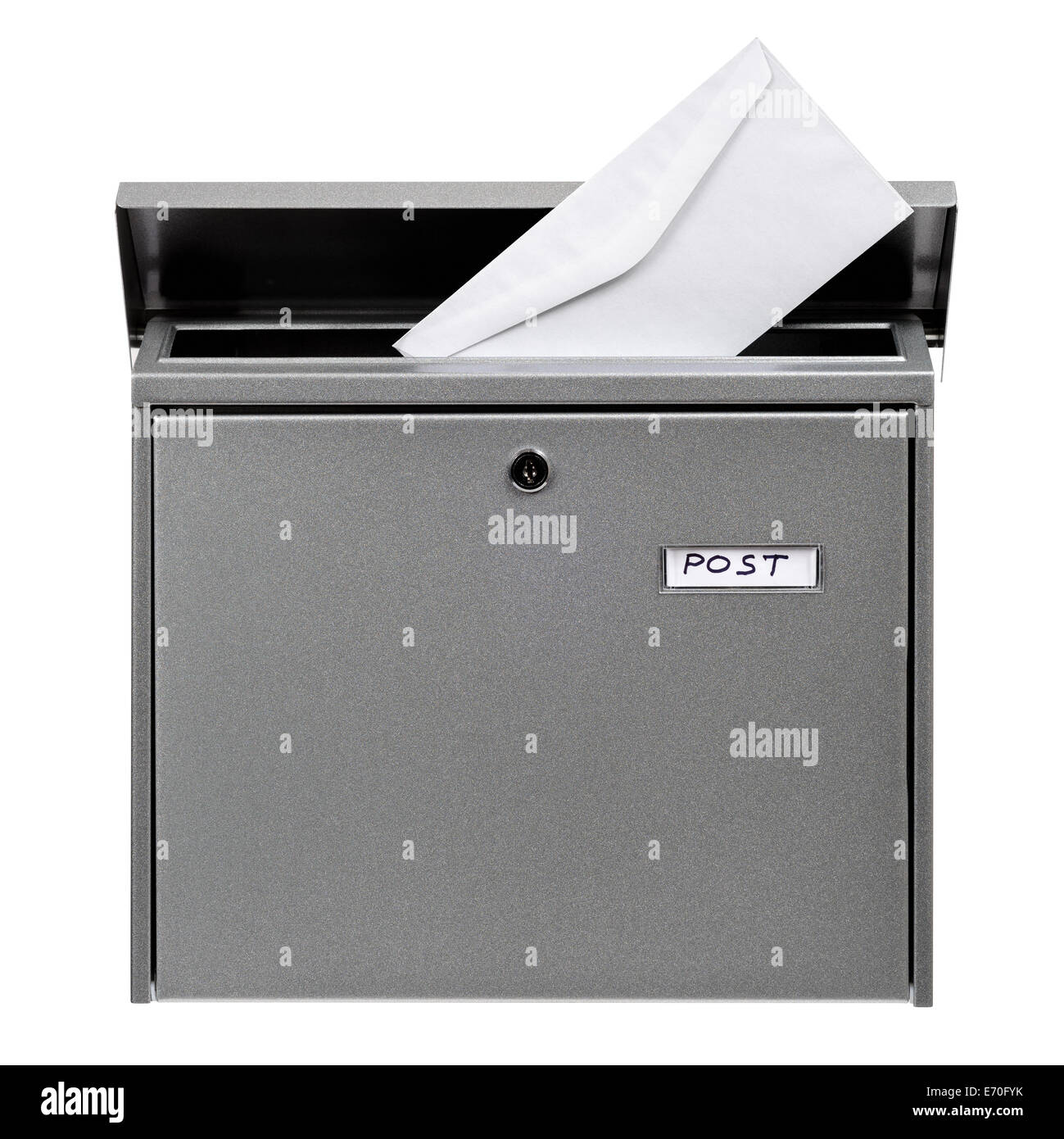 Lettera mailing in postbox Foto Stock