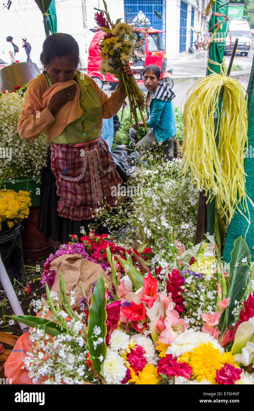 Mercato dei fiori a Tingo Maria città. huanuco dipartimento. Perù. Foto Stock