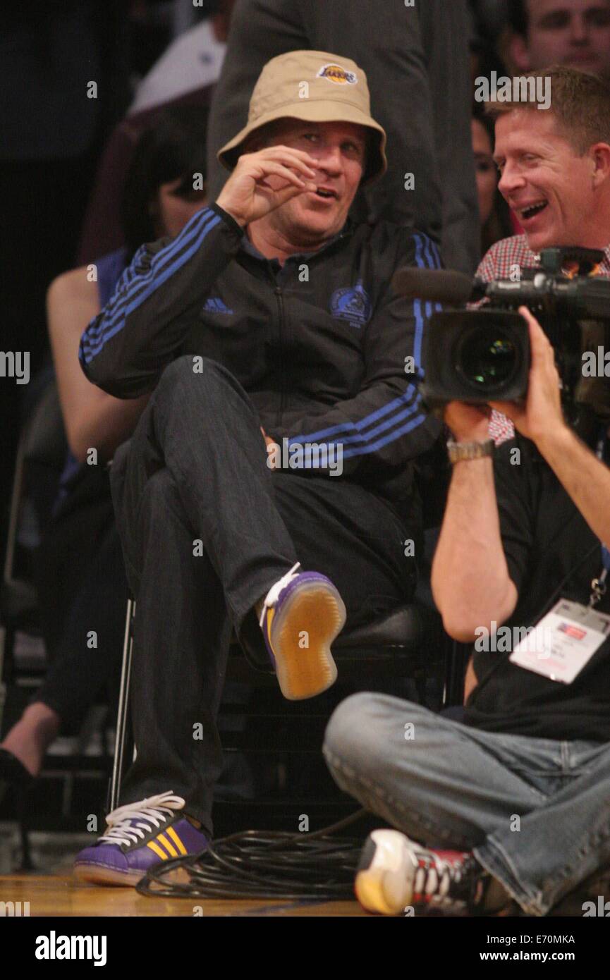 Venerdì 28 Febbraio, 2014; celebrità presso i Lakers gioco. I Los Angeles Lakers sconfitti i Sacramento Kings mediante il punteggio finale di 126-122 a Staples Center in downtown Los Angeles, CA. Dotato di: Will Ferrell dove: Los Angeles, California, Regno Stat Foto Stock