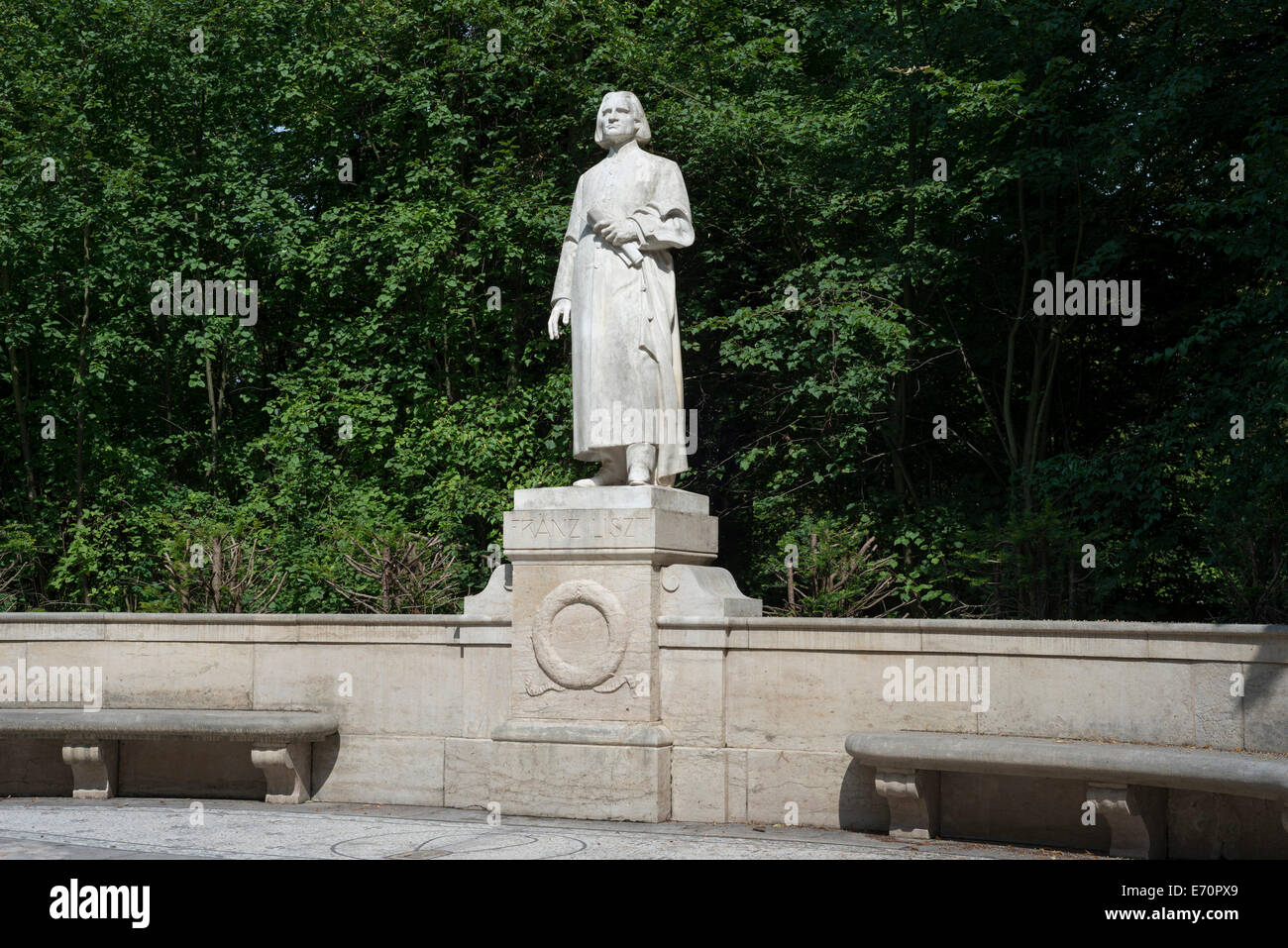 Monumento a Franz Liszt, 1902, dello scultore Hermann Hahn, il marmo di Carrara, Weimar, Turingia, Germania Foto Stock