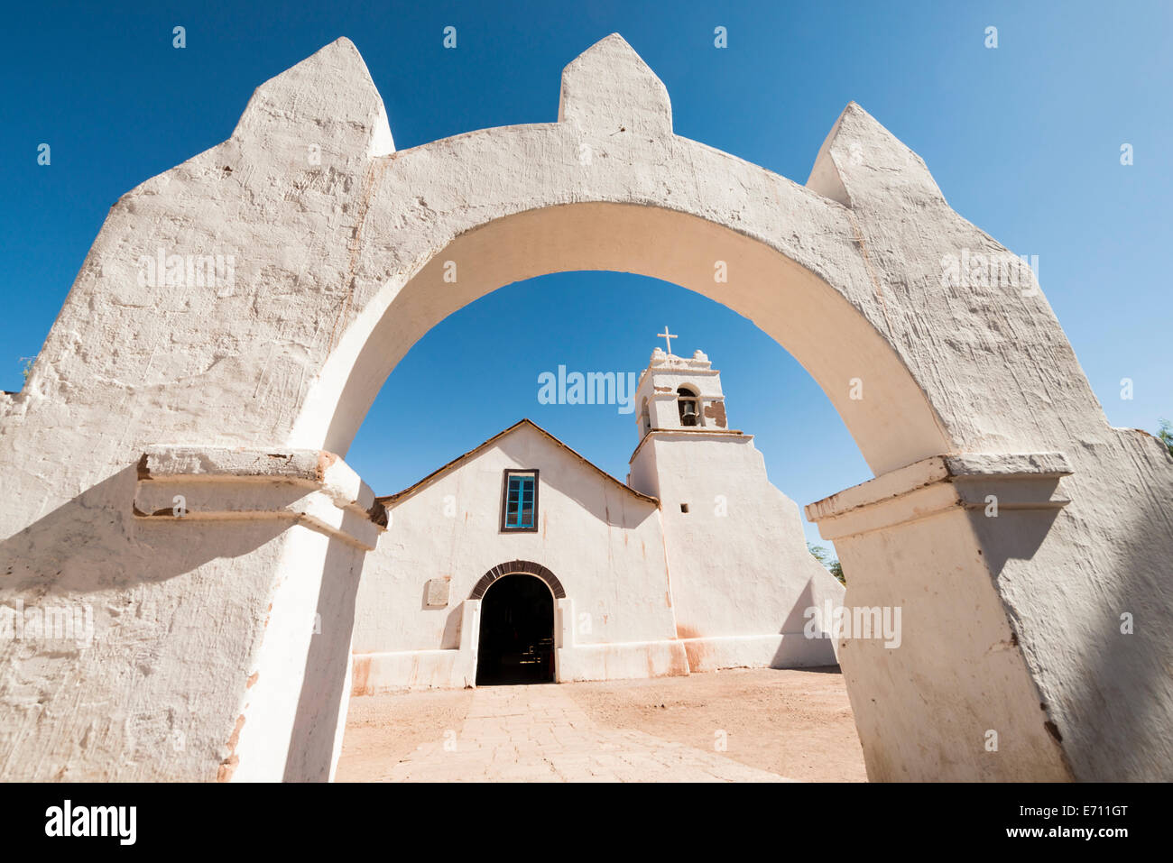 La Iglesia de San Pedro (San Pedro de Atacama), il Deserto di Atacama, El Norte Grande del Cile Foto Stock