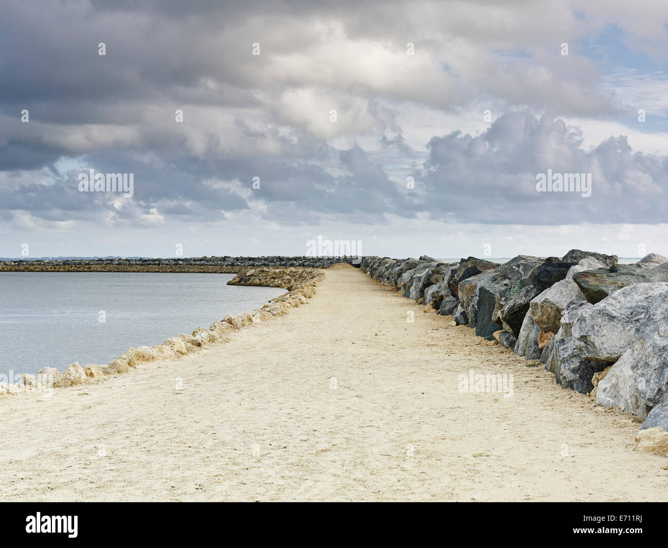 Il percorso e la parete del porto, Fremantle, Australia occidentale Foto Stock