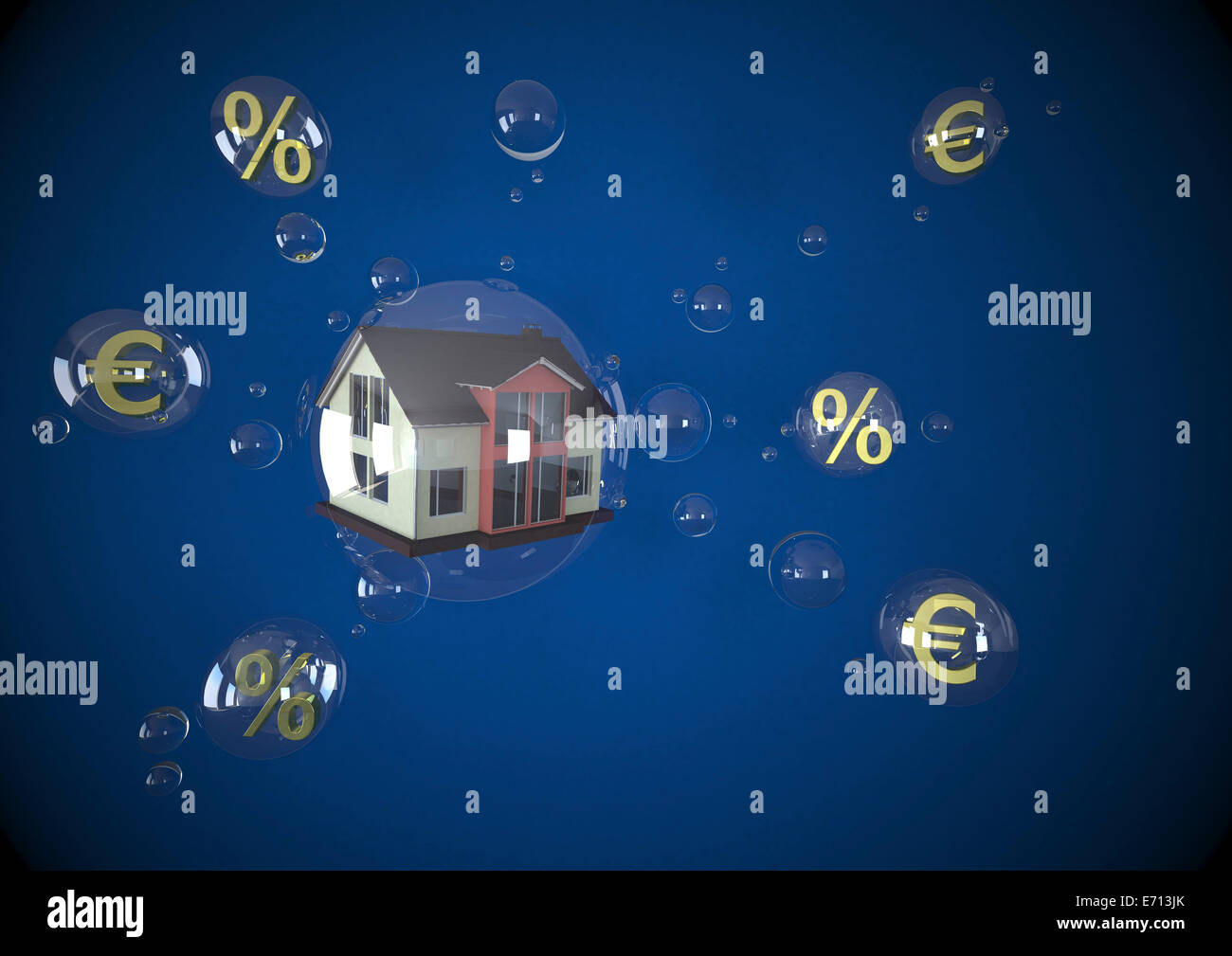 Illustrazione, Real estate bubble Foto Stock