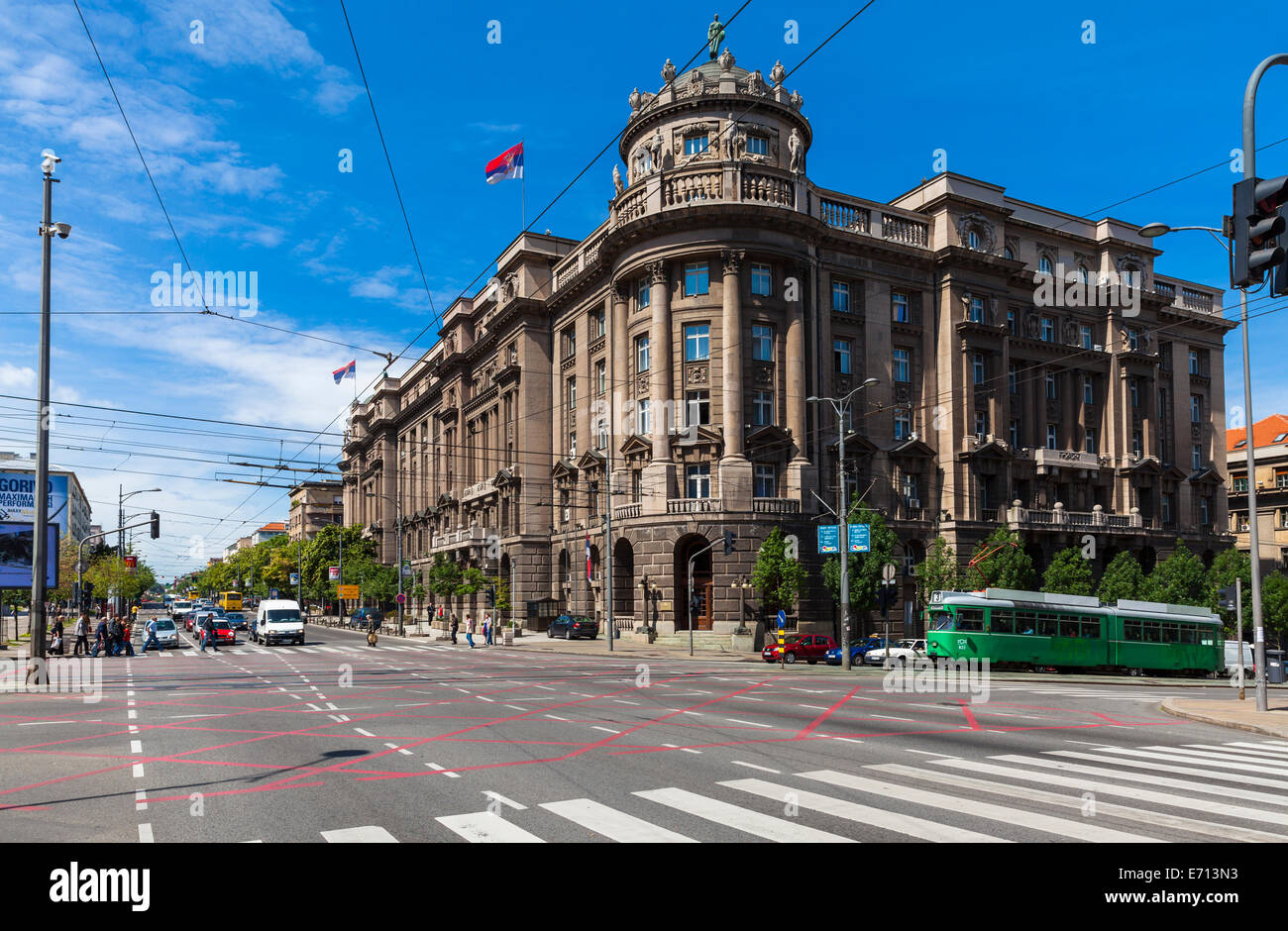 La Serbia, Belgrad, Novi Beograd, Savski Venac, palazzo del governo della Repubblica di Serbia Foto Stock