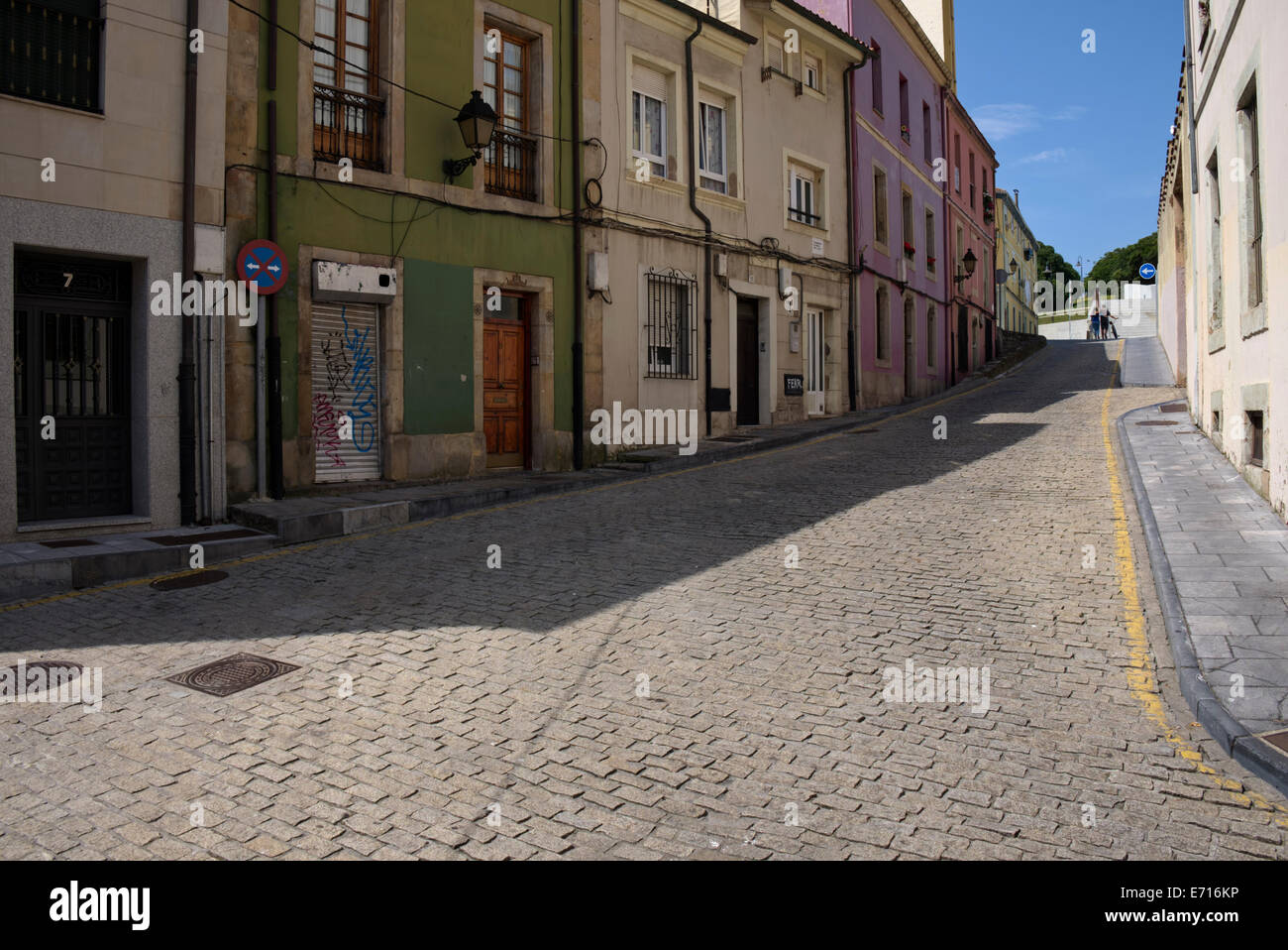 Spagna, Asturias, Gijon, strada, Punta Pena del cuervo Foto Stock