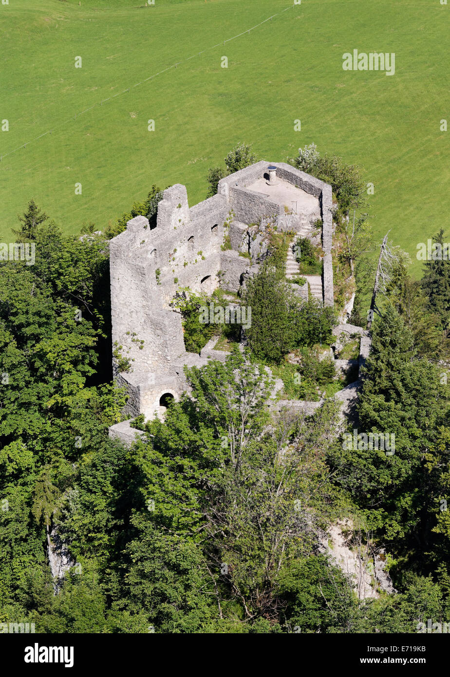 Salisburgo, Austria Membro, Salzkammergut, vista castello Wartenfels Foto Stock