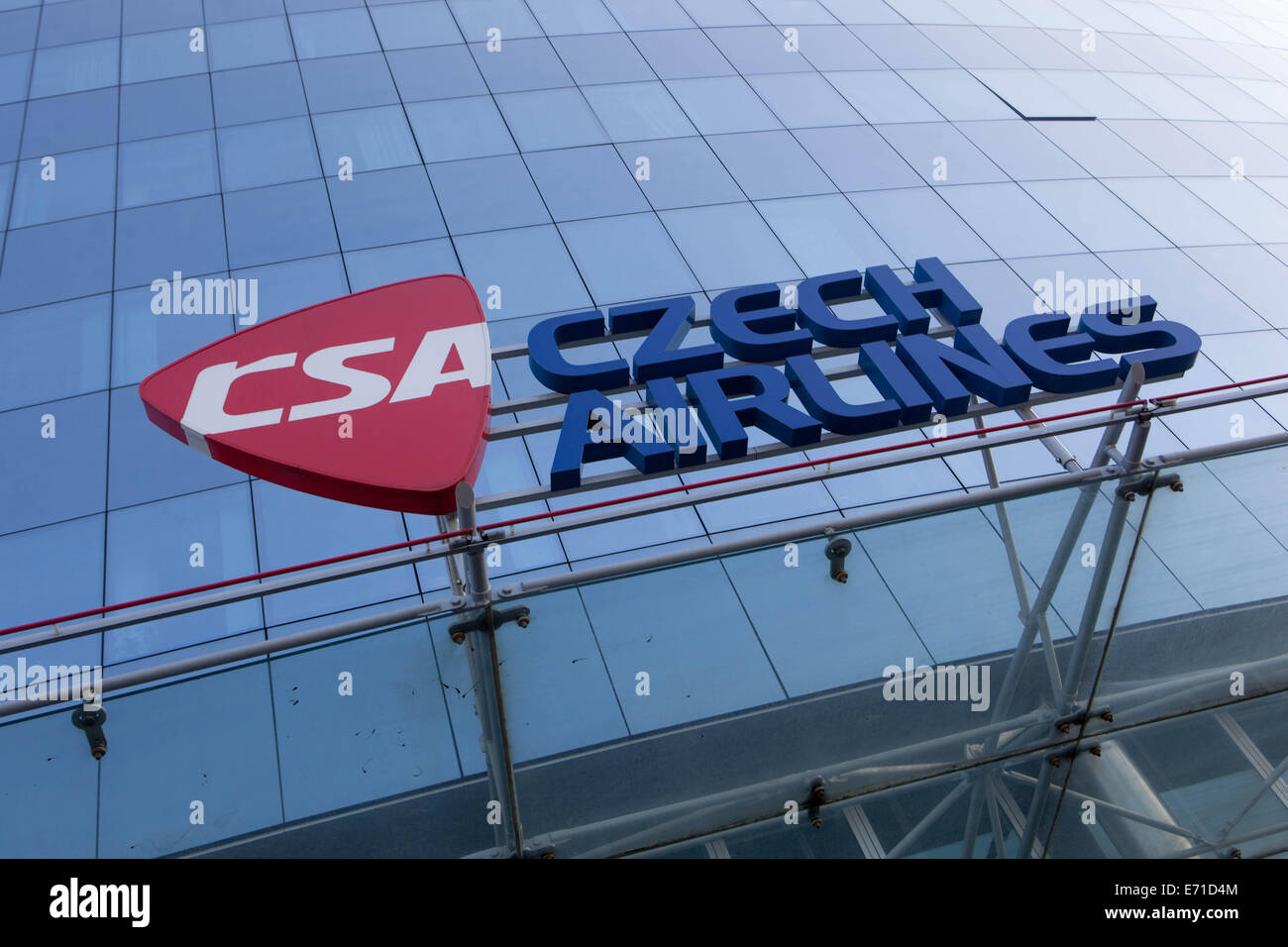 CSA segno logo sede,Praha Ruzyne, Repubblica Ceca Foto Stock