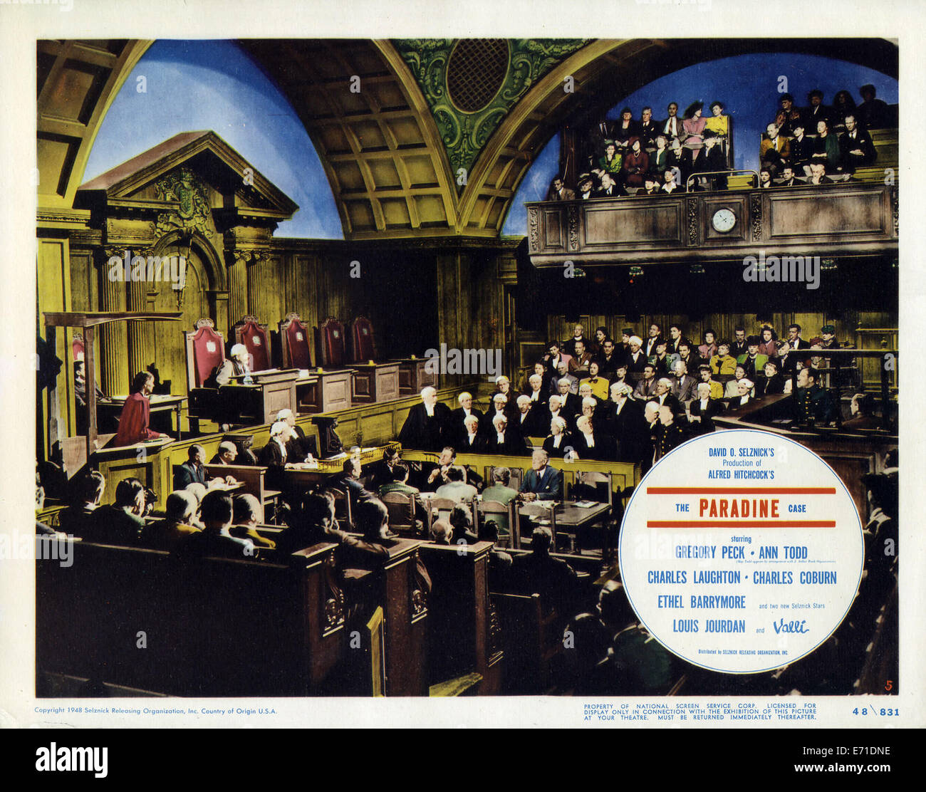 Il caso Paradine - Lobby Card - Direttore : Alfred Hitchcock - 1947 Foto Stock