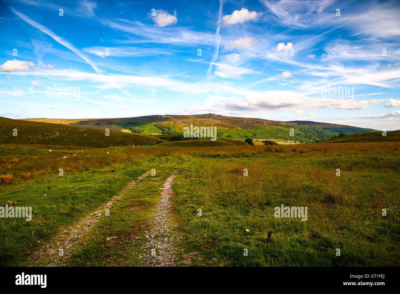 Tramonto guardando verso le colline a ponte Pateley, North Yorkshire Foto Stock