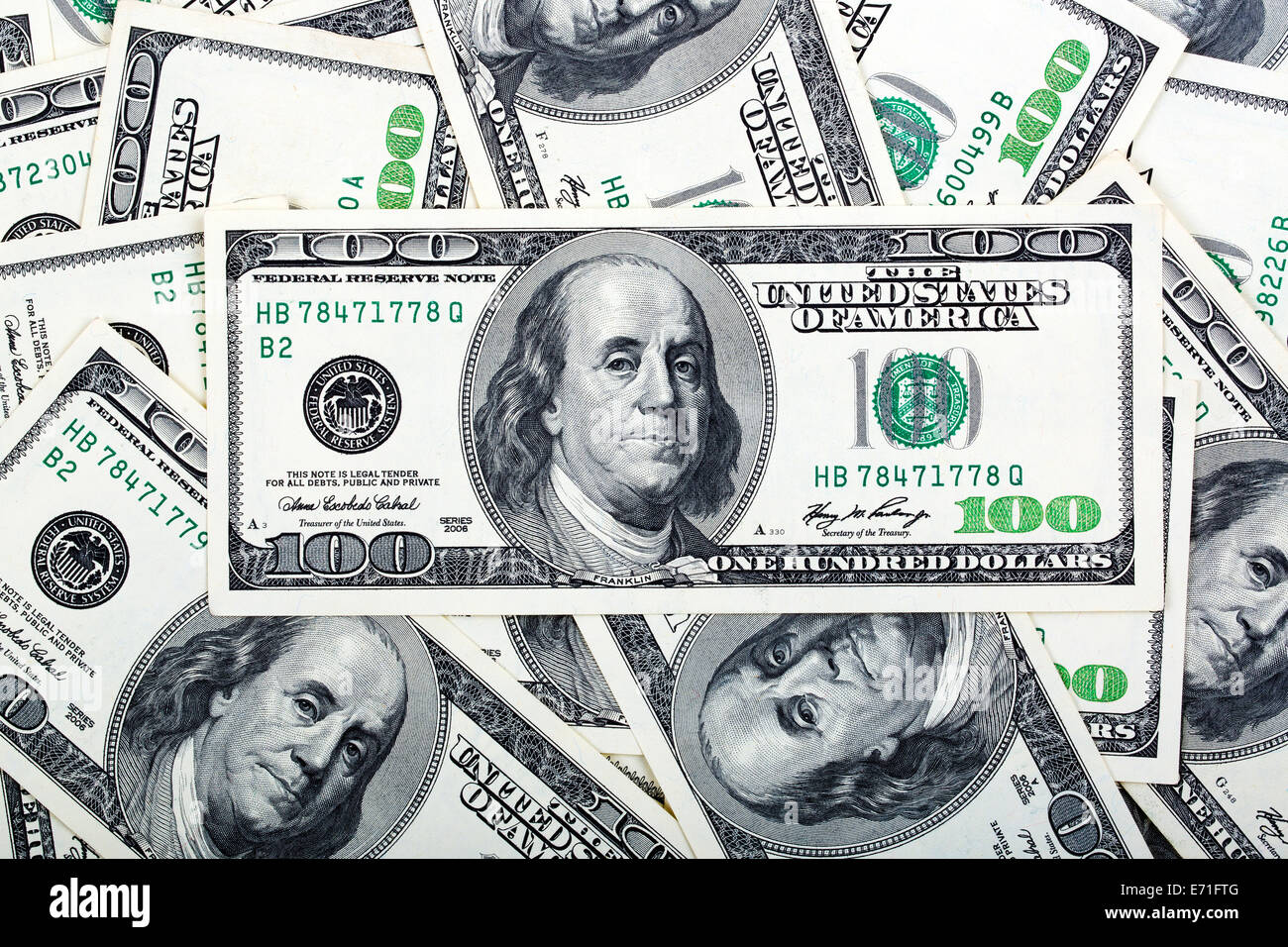 Dollari americani, uno sfondo Foto Stock