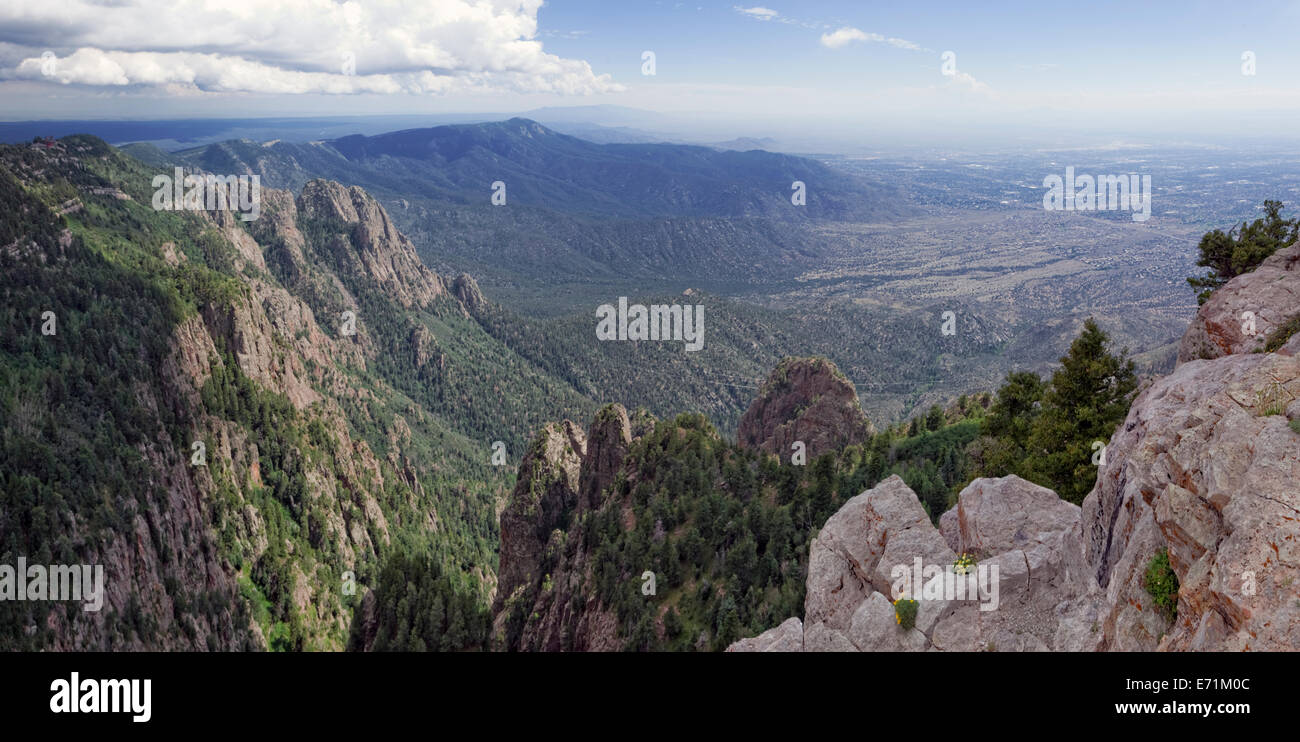 Vista da Sandia Peak di Albuquerque, NM Foto Stock