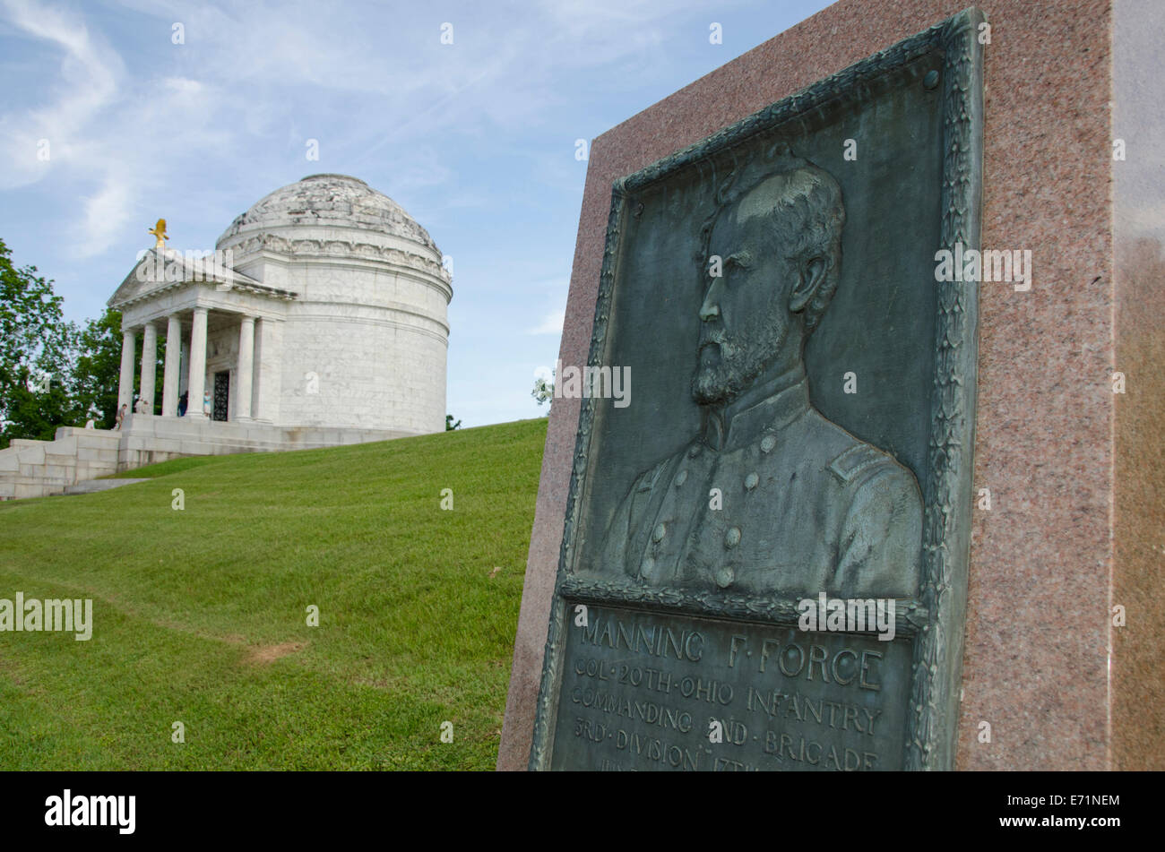 Stati Uniti d'America, Mississippi, Vicksburg. Vicksburg National Military Park, Illinois Memorial. Memoriale di Manning F. vigore. Foto Stock