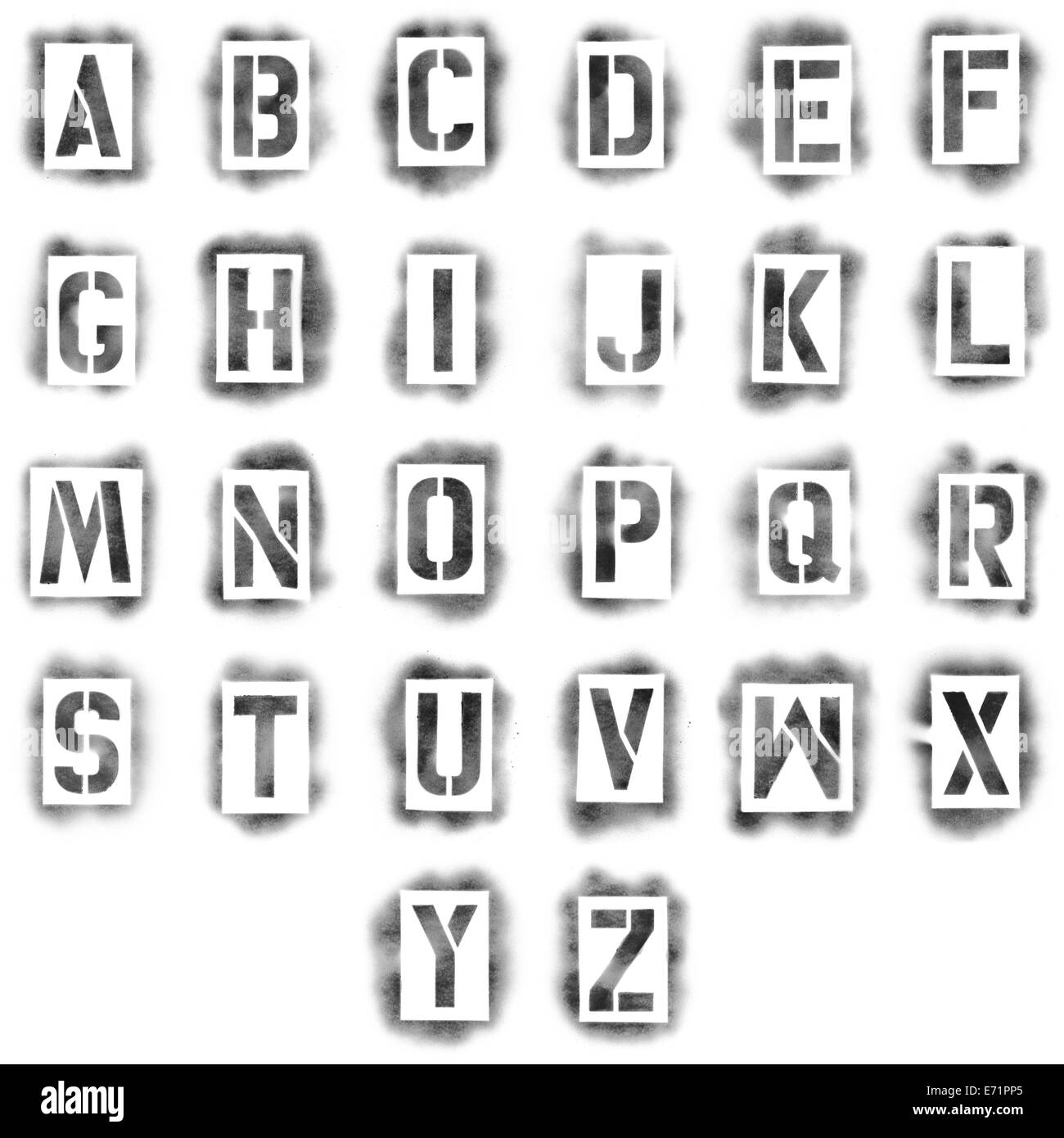 Stencil in vernice spray Foto Stock