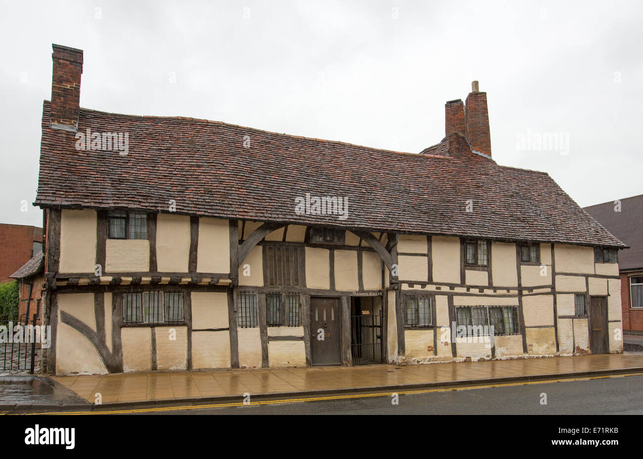 Patrimonio inglese elencati xv secolo Mason's Court, la più antica costruzione a Stratford-upon-Avon, Foto Stock