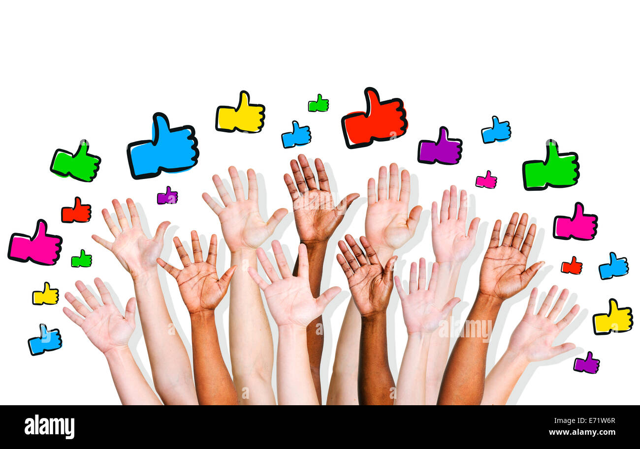 Thumbs up simbolo. Foto Stock