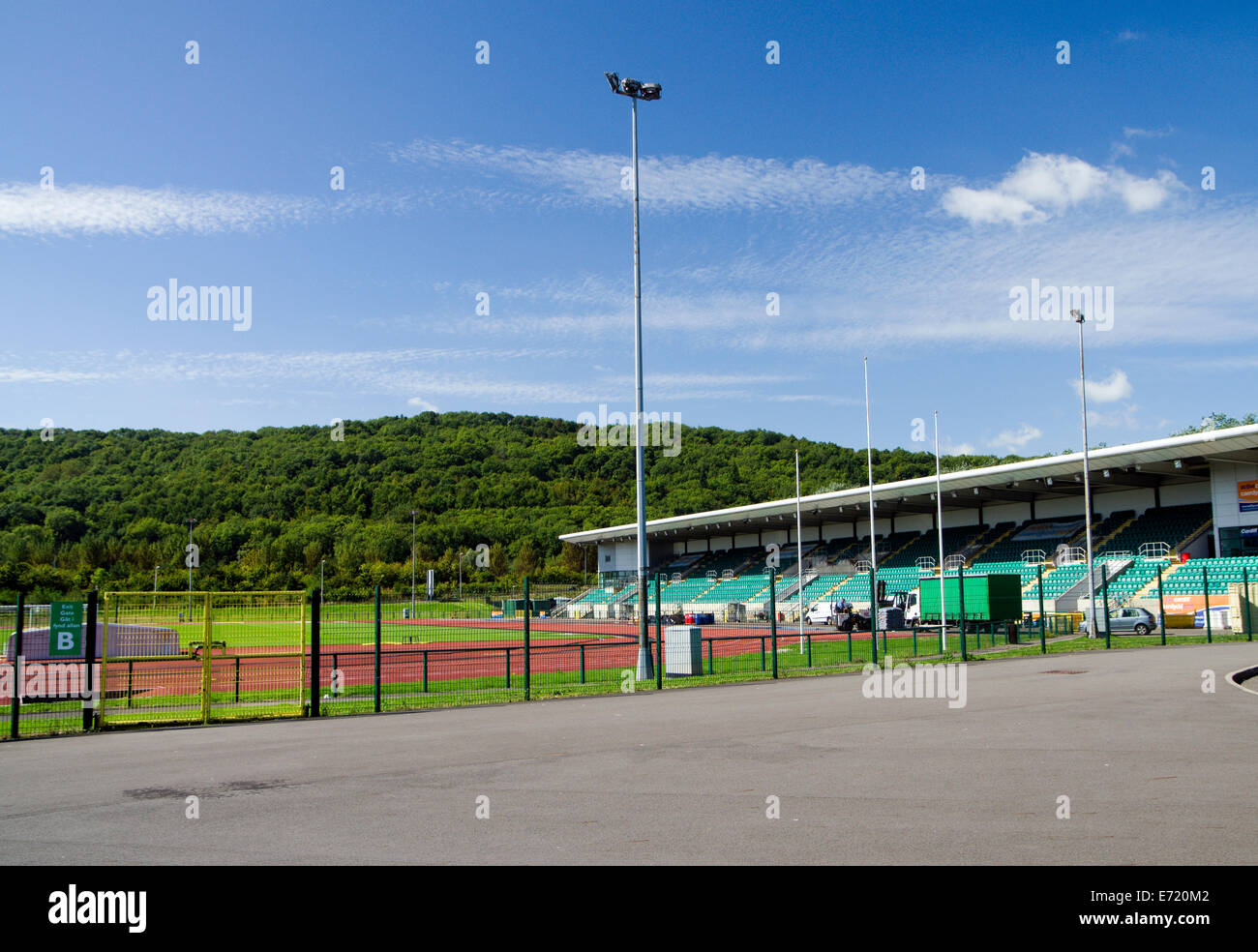 Cardiff International Athletics Stadium, Leckwith Road, Cardiff, Galles, UK. Foto Stock
