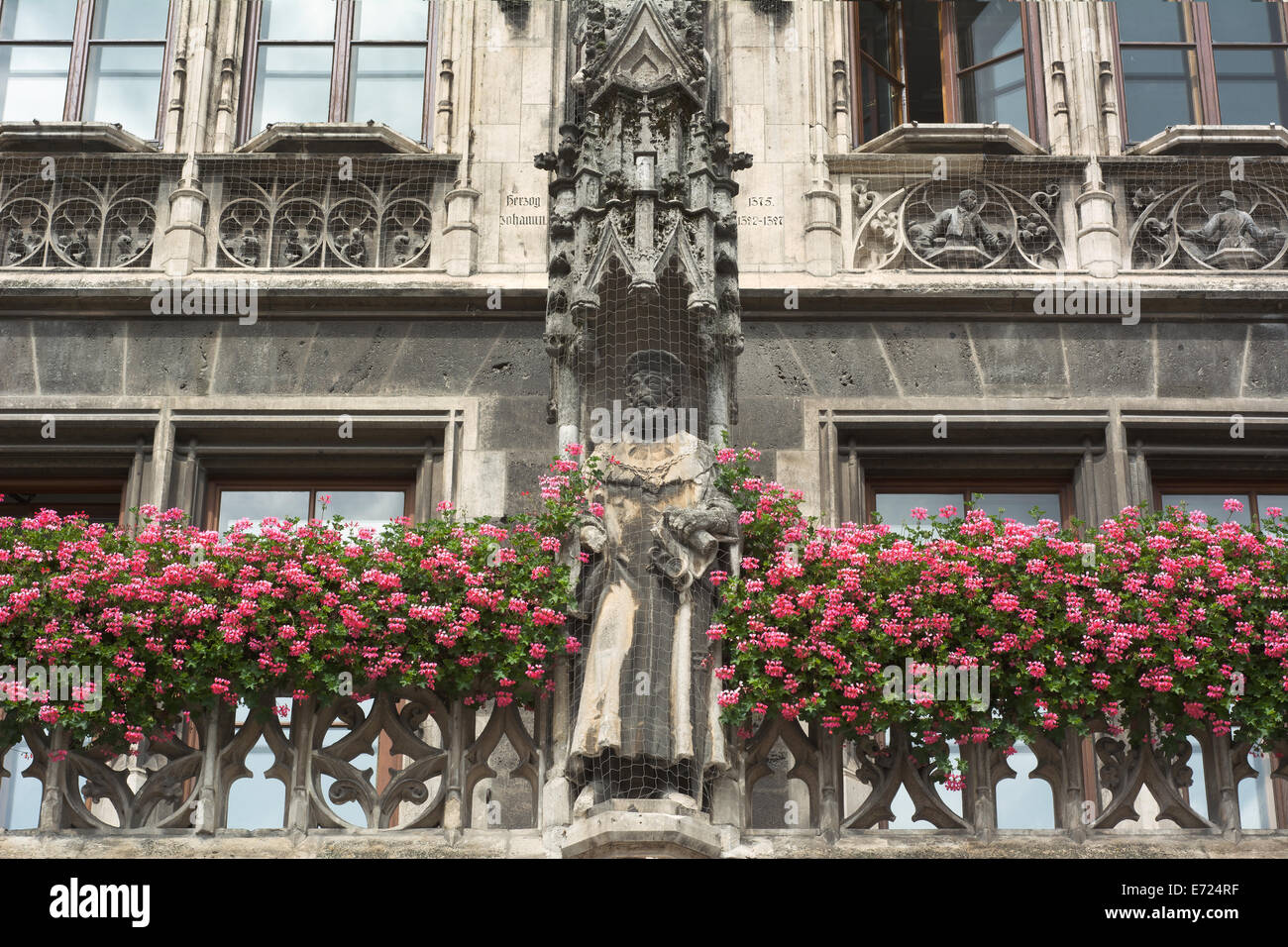 Monaco di Baviera Municipio come esempio di architettura revival gotico Foto Stock