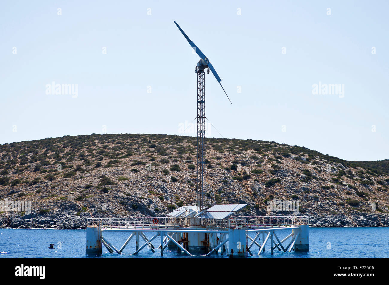 Impianto di dissalazione a mare Egeo Foto Stock