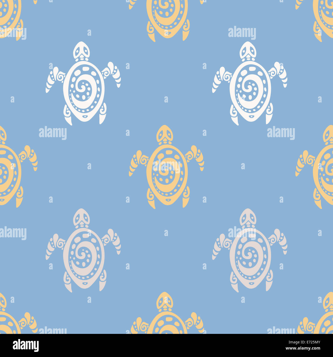 Le tartarughe di mare. Vettore di Seamless pattern. Foto Stock