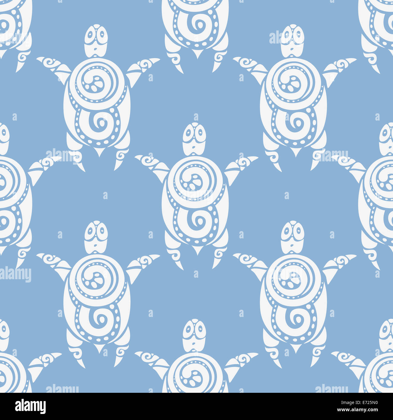 Le tartarughe di mare. Vettore di Seamless pattern. Foto Stock