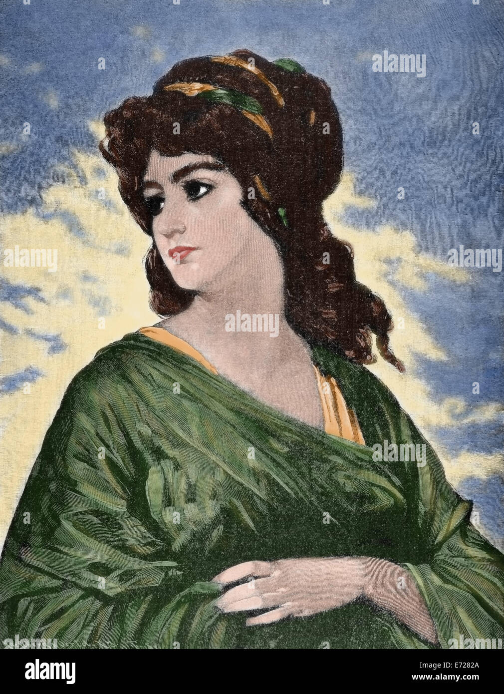 Lucrezia (d.510 BC). Moglie di Lucio Tarquinio Collatinus. Incisione di Kaesenberg & Oertel. L'illustrazione, 1884. Colorati. Foto Stock