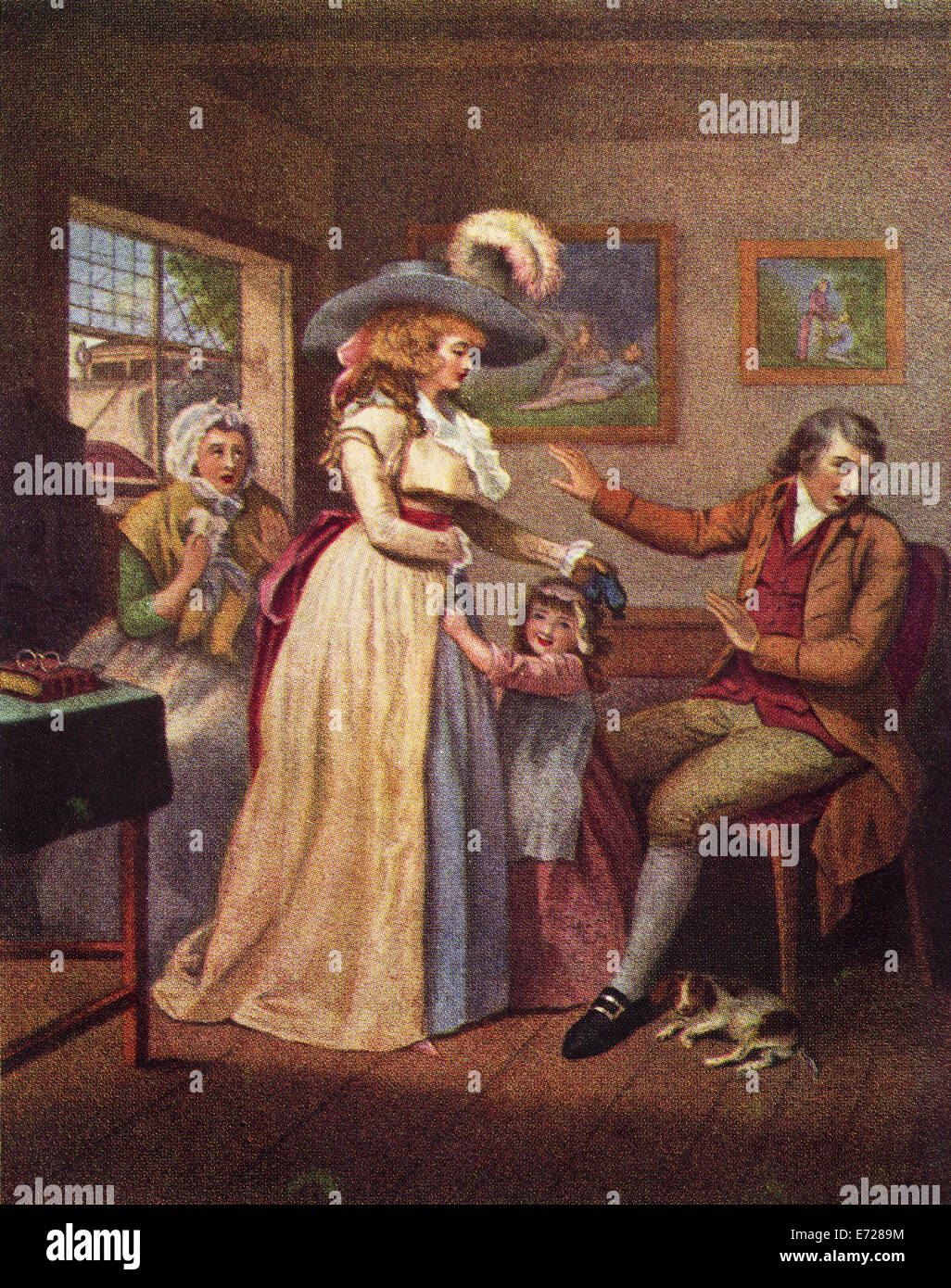 La storia di laetitia il genitore virtuoso per artista George Morland ( 1763 - 1804 ) pittore inglese di scene rustiche. Foto Stock