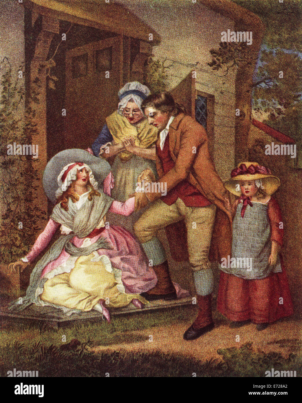 La storia di laetitia fiera penitente per artista George Morland ( 1763 - 1804 ) pittore inglese di scene rustiche. Foto Stock