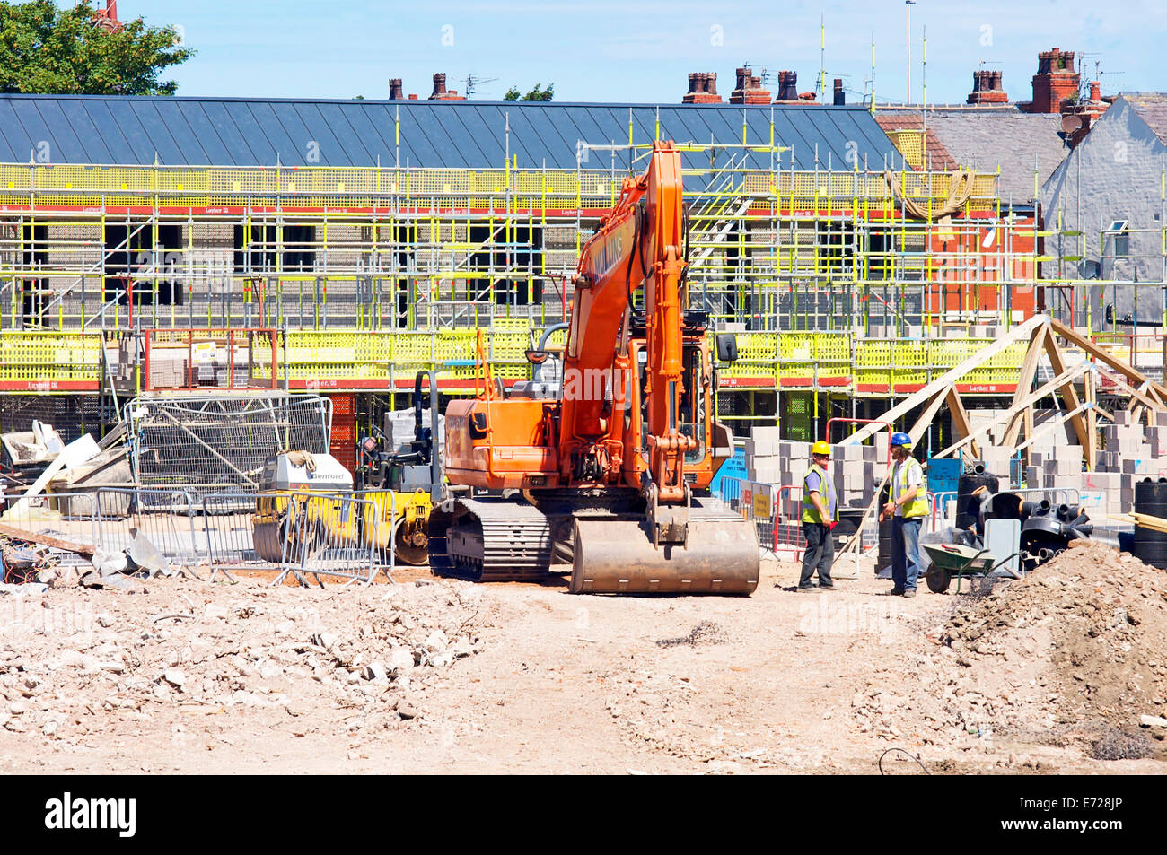 Sviluppo di alloggi sociali in corso di creazione sul sito a Leyton, Blackpool Foto Stock