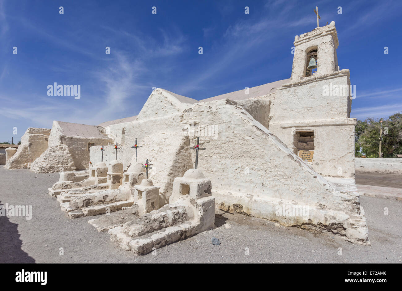 Chiesa di Chiu Chiu, regione di Antofagasta, Cile Foto Stock