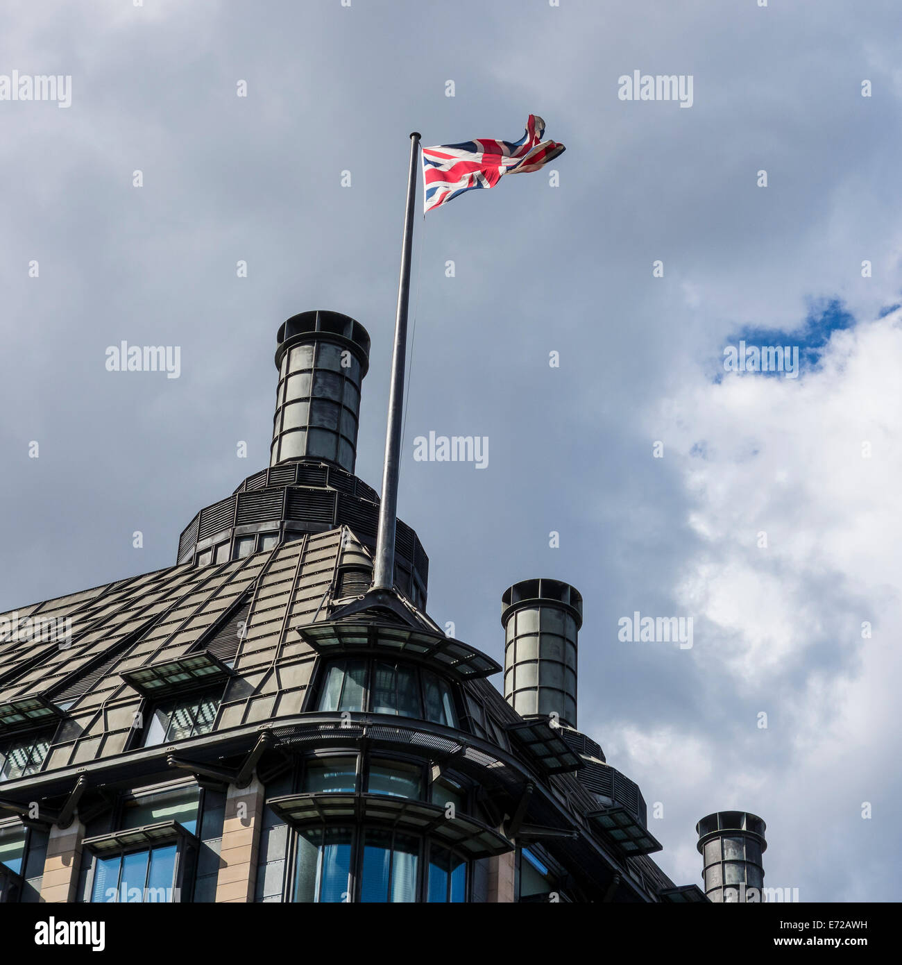 La moderna architettura europea bandiera Foto Stock