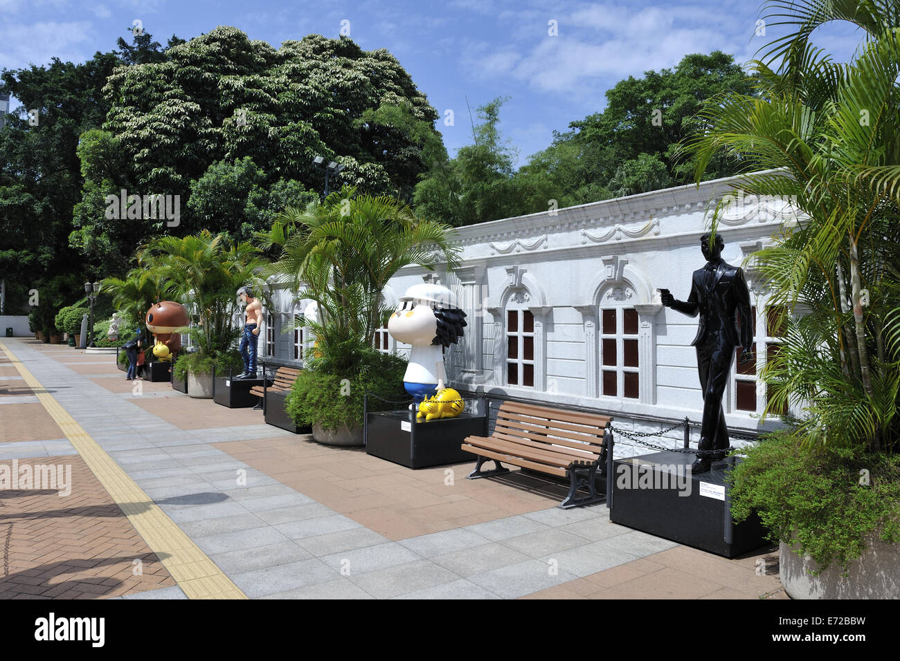 Hong Kong Avenue di fumetto di stelle, Parco di Kowloon, Tsim Sha Tsui, Hong Kong, Cina Foto Stock