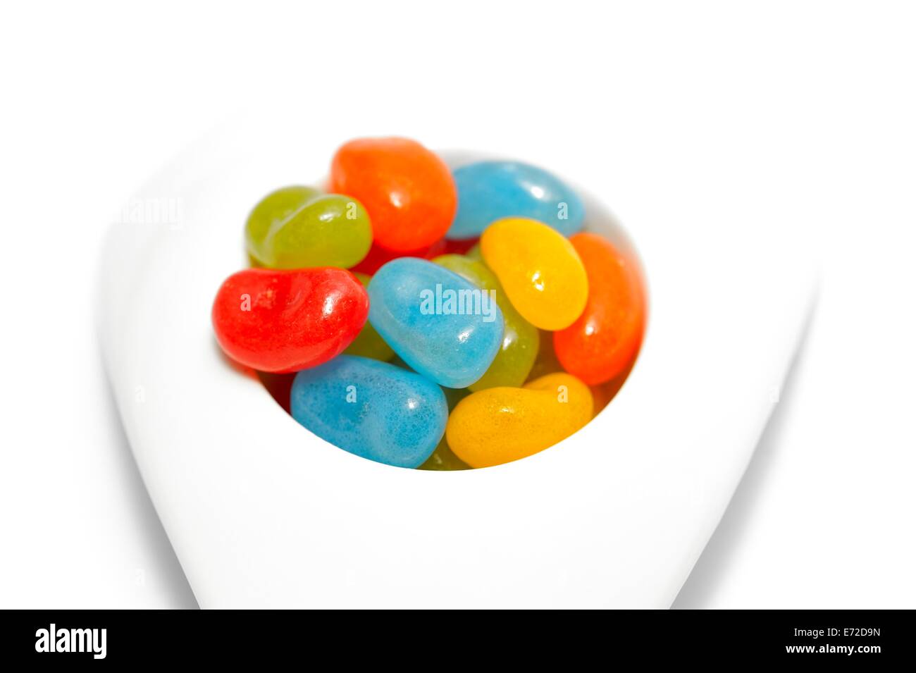 Jelly Beans in un piatto bianco Foto Stock