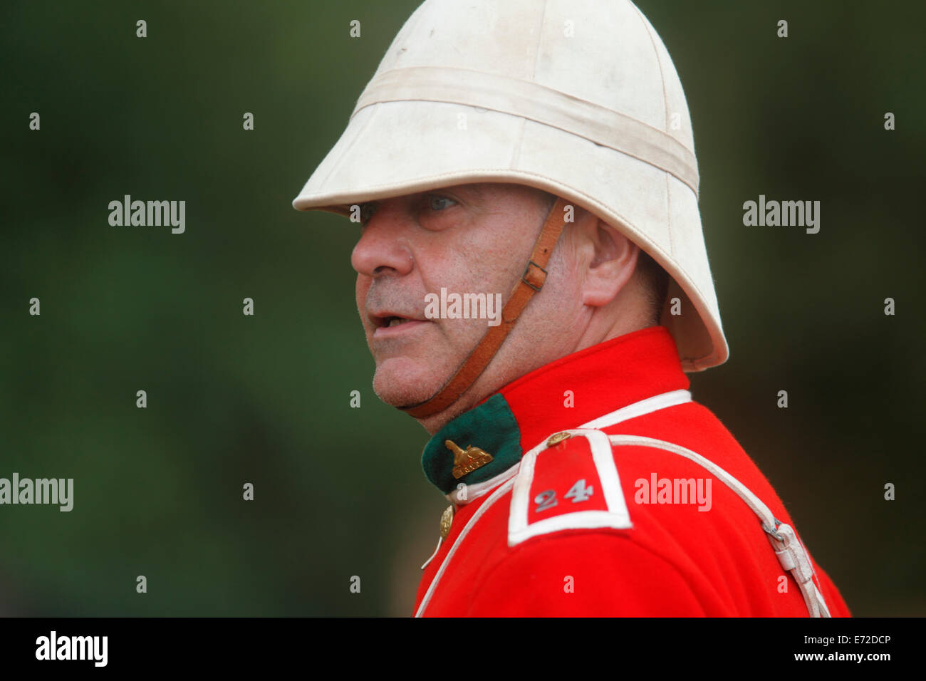 24 piedi - ultimo della red coats - basic fante in guerre Zulu Storia Live - Kelmarsh Hall Northampton Foto Stock