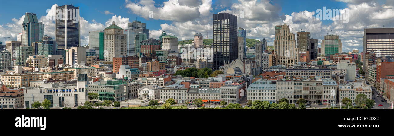 Lo Skyline di Montreal Cityscape paesaggio vista posteriore Panorama Foto Stock