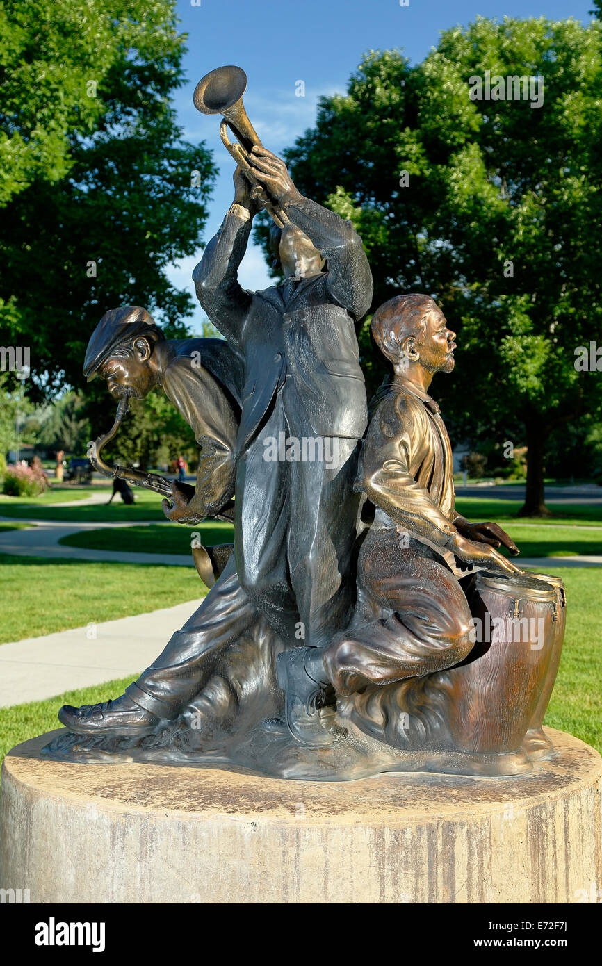 "Jazz" scultura, da Gary Alsum, Benson Sculpture Garden, Loveland, Colorado, STATI UNITI D'AMERICA Foto Stock