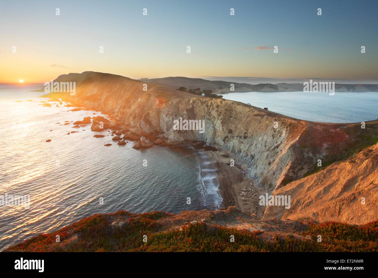 Punto Reyes al tramonto a Marin County, California Foto Stock