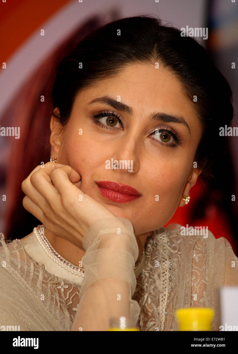 New Delhi, India. 4 Sep, 2014. Bollywood attrice Kareena Kapoor assiste il lancio del Fondo delle Nazioni Unite per l'Infanzia (UNICEF)'s principi di Child Friendly scuole e sistemi in Nuova Delhi, capitale dell'India, il 7 settembre 4, 2014. © Partha Sarkar/Xinhua/Alamy Live News Foto Stock