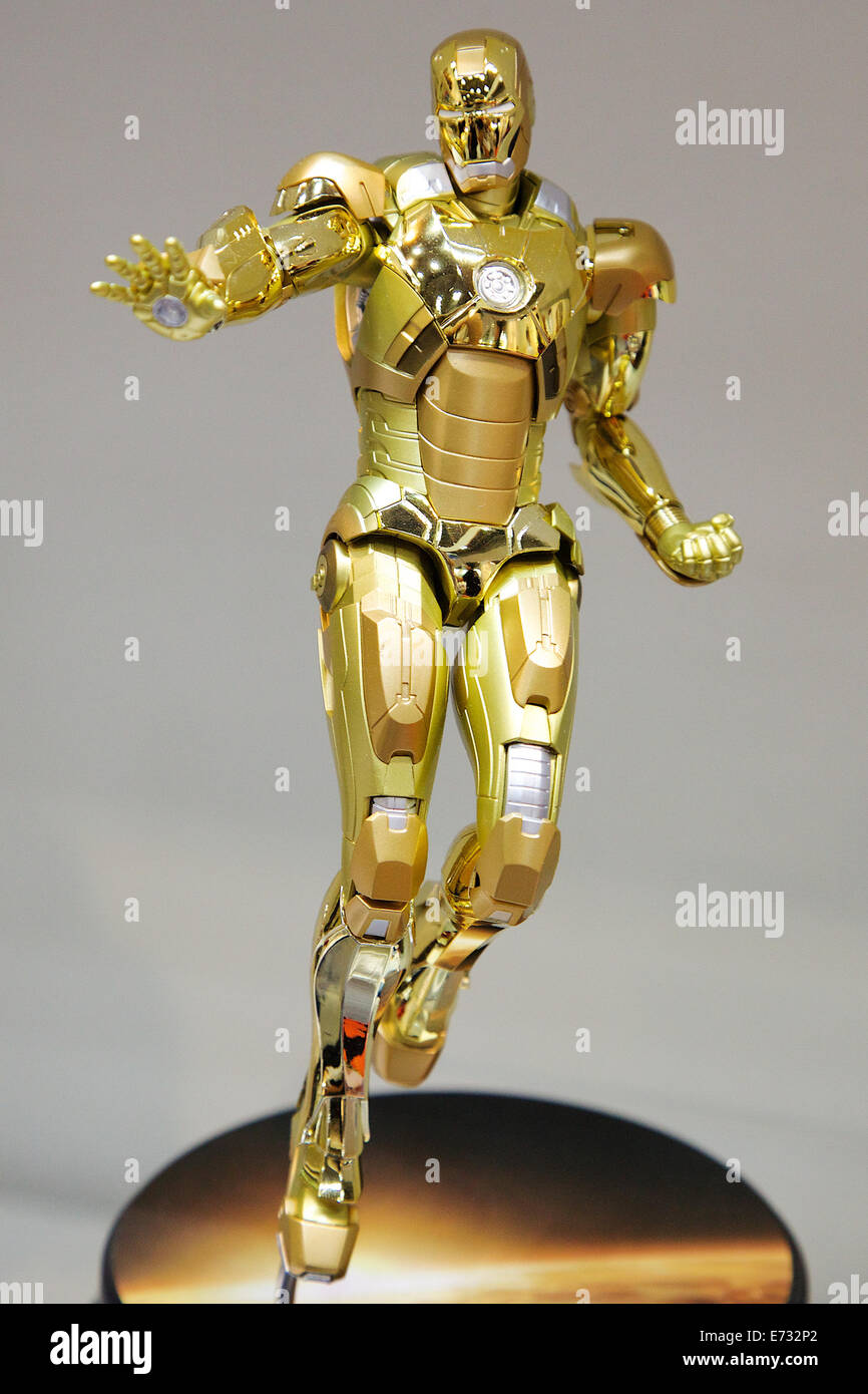 Un'azione figura del film Iron Man 3 che costa 13.800 yen (131 usd) presso  il dono mostra esposizione in Tokyo Big Sight il 4 settembre 2014. La 78a  Tokyo International Gift Show