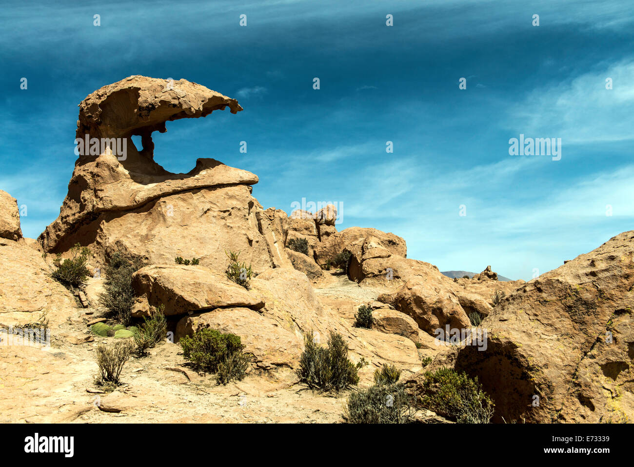 Formazione di roccia a Dali il deserto della Bolivia, Sud America Foto Stock
