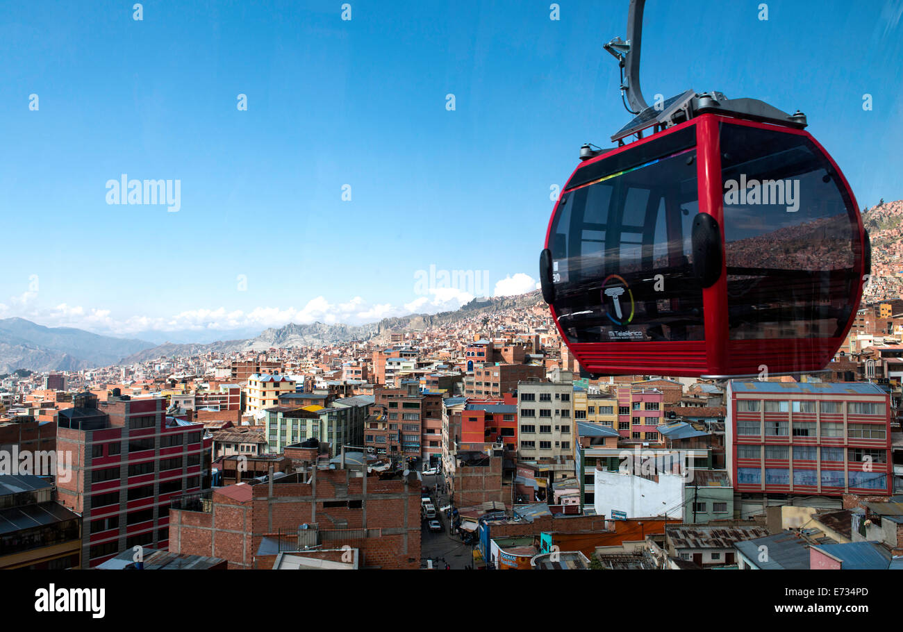 Mi TelefŽrico (teleferica) La Paz in Bolivia America del Sud Foto Stock