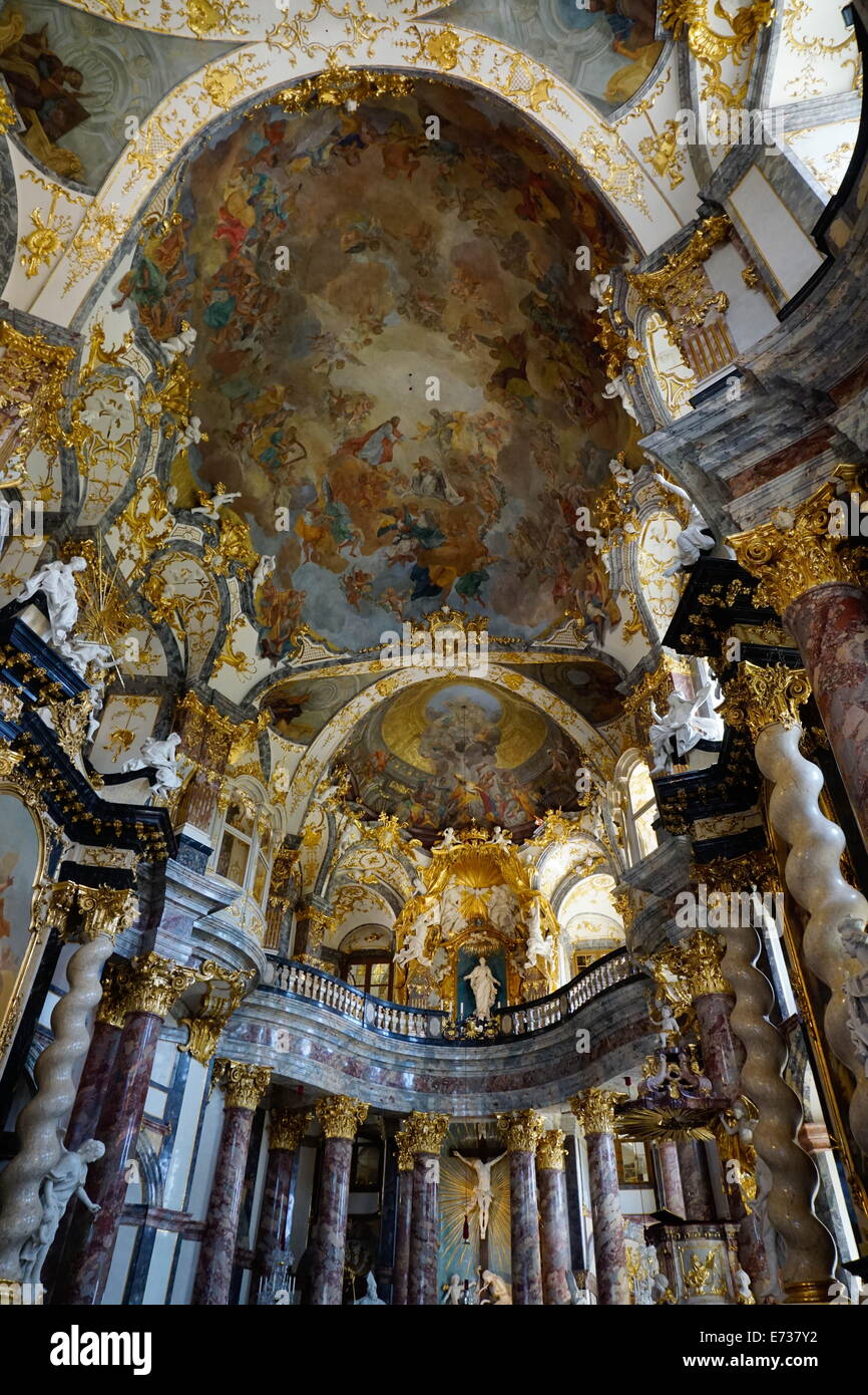 La cappella della corte presso il Residence Palace, sito Patrimonio Mondiale dell'UNESCO, Wurzburg, Baviera, Germania, Europa Foto Stock
