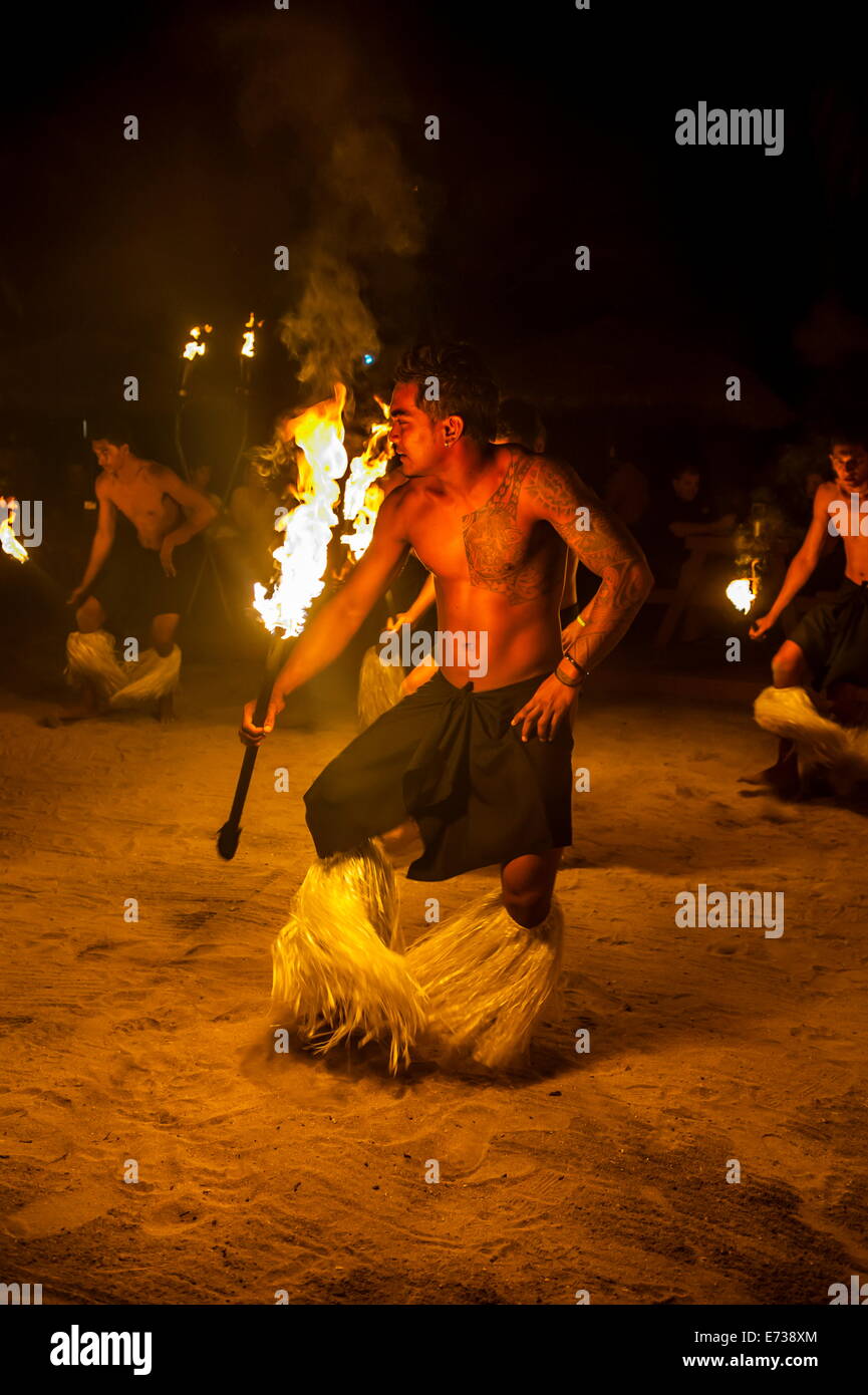 Firedance tradizionali, Viti Levu, Figi, South Pacific Pacific Foto Stock