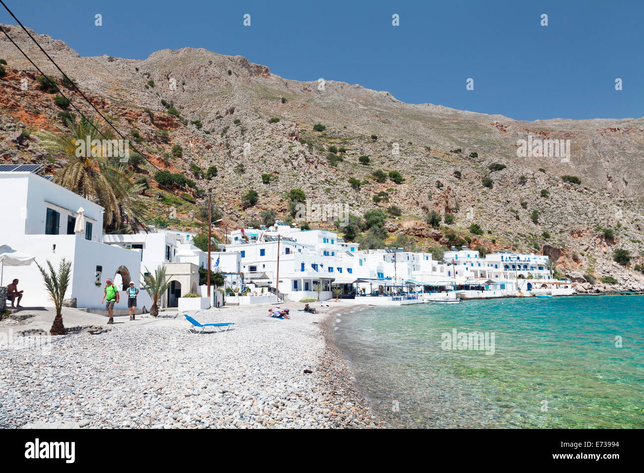 Spiaggia locale, Loutro Sud di Creta Creta, Isole Greche, Grecia, Europa Foto Stock