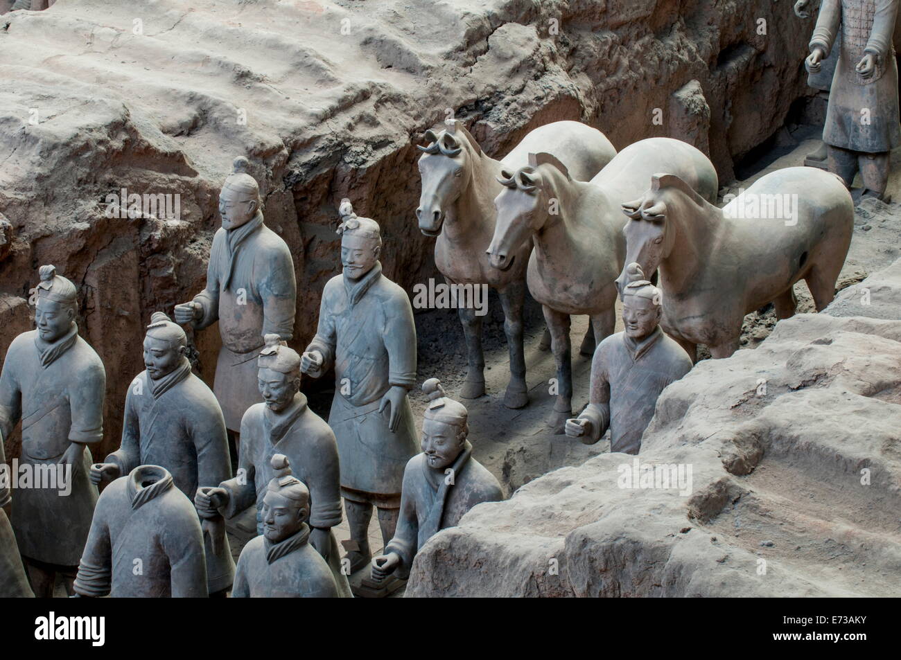 Guerrieri di Terracotta Museum, Xian, Shaanxi, Cina, Asia Foto Stock