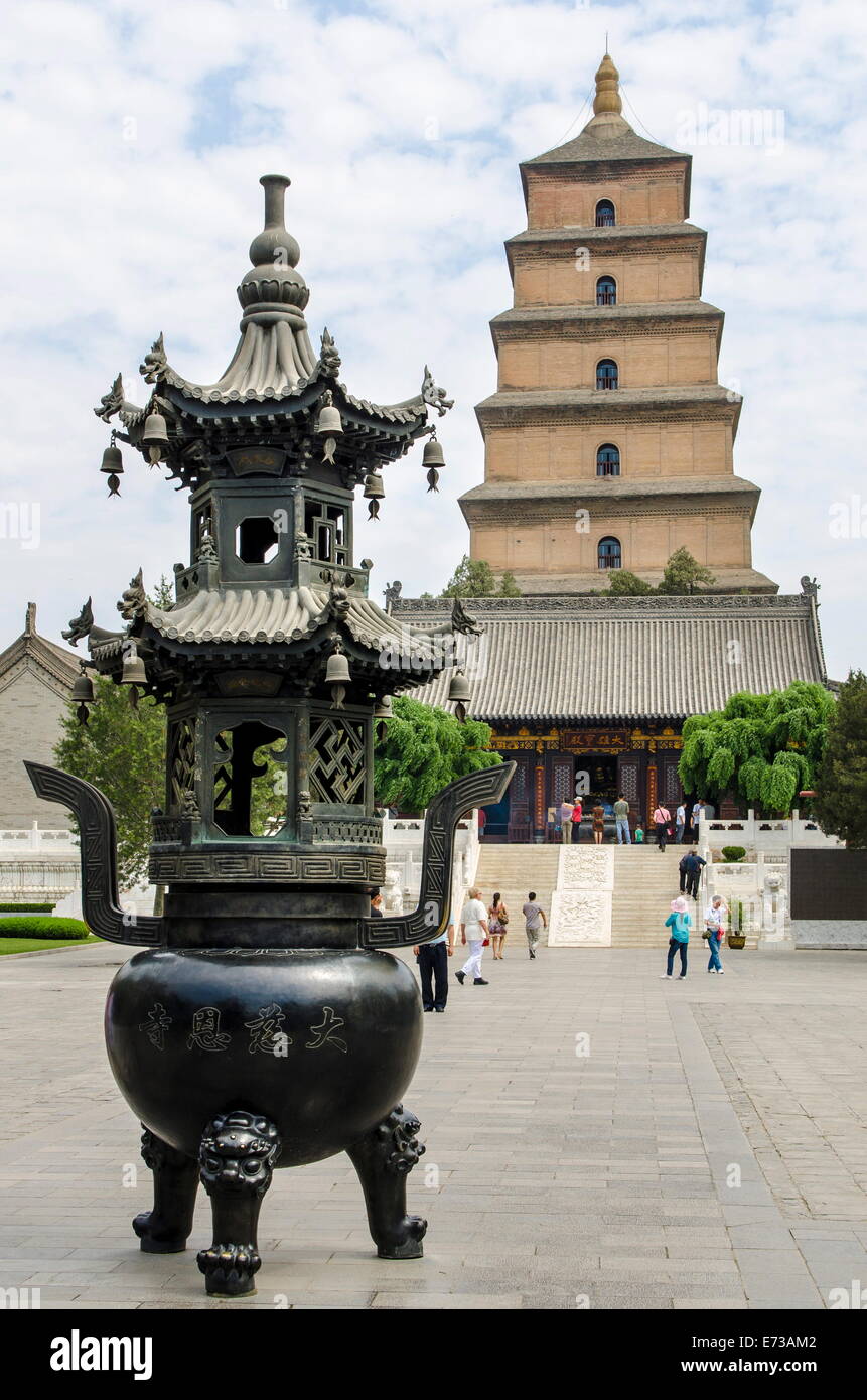 Pagoda dell'Oca Selvaggia (Giant Pagoda), il Sito Patrimonio Mondiale dell'UNESCO, Xian, Shaanxi, Cina, Asia Foto Stock