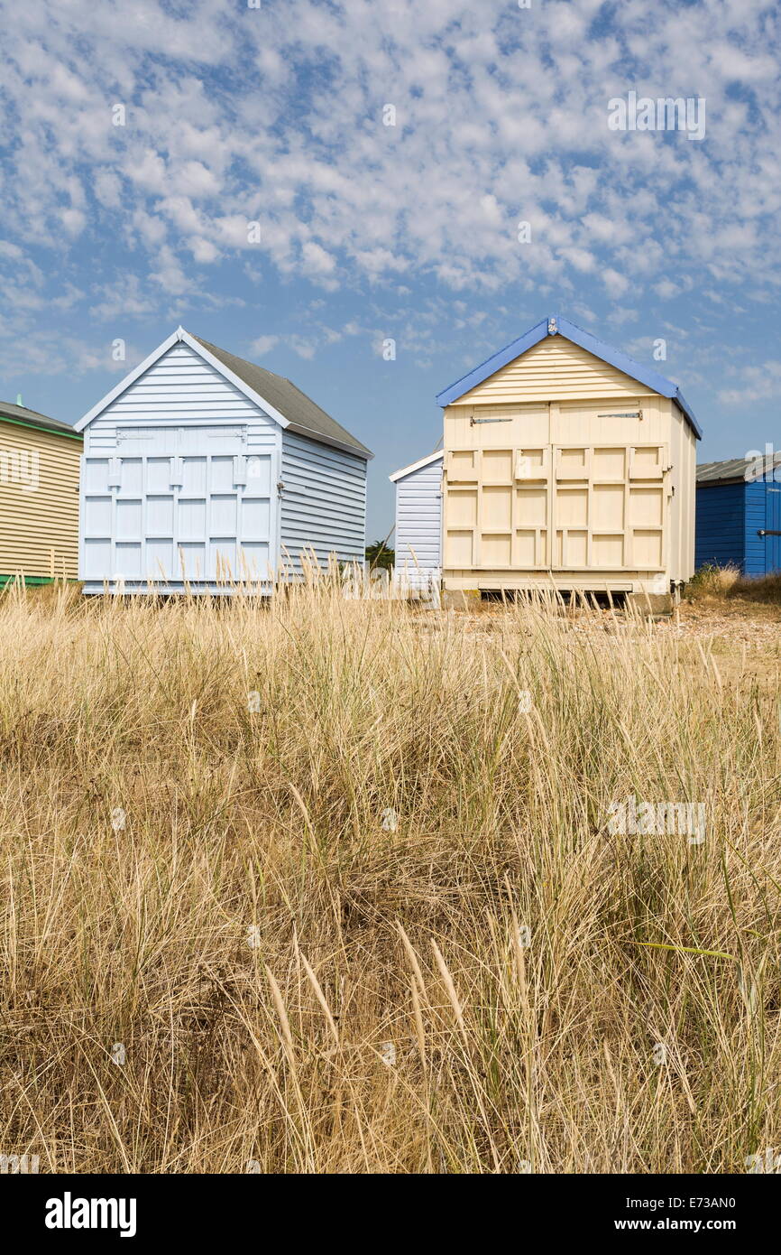 Spiaggia di capanne, Hayling Island, Hampshire, Inghilterra, Regno Unito, Europa Foto Stock